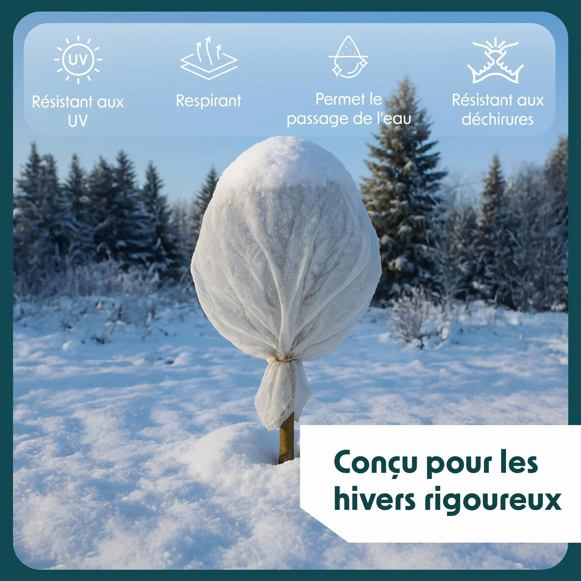 GARDENIX Toison Non-tissée d'hiver Protection Plantes 17 g/m² 3,2 x 10 m