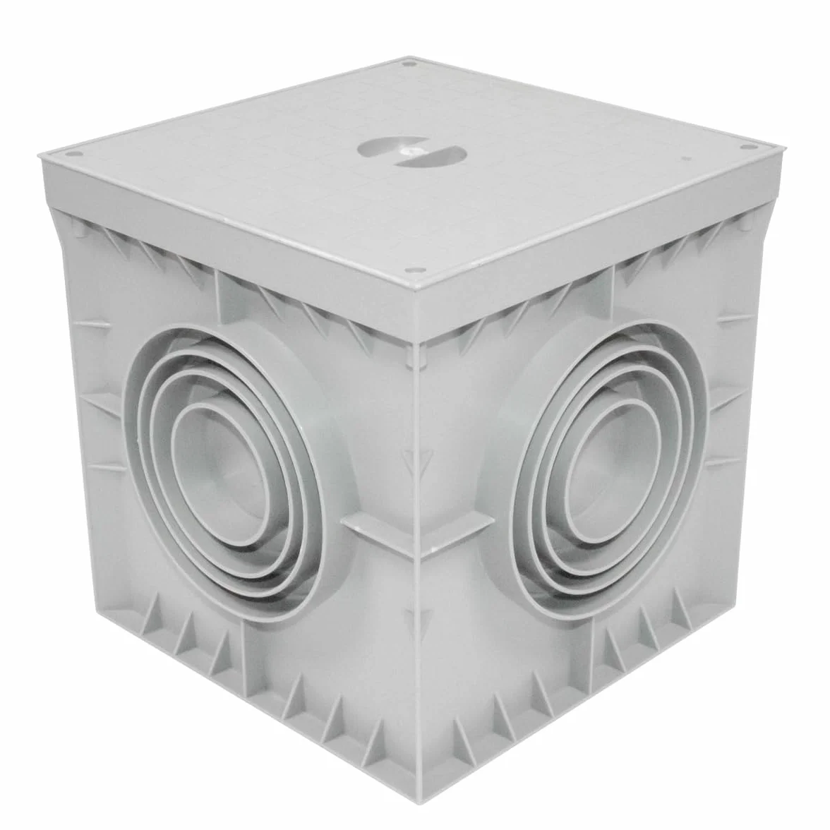 Archet étanche de sol électrique gris IP54 PVC 200x200 mm pour jardin drainage irrigation