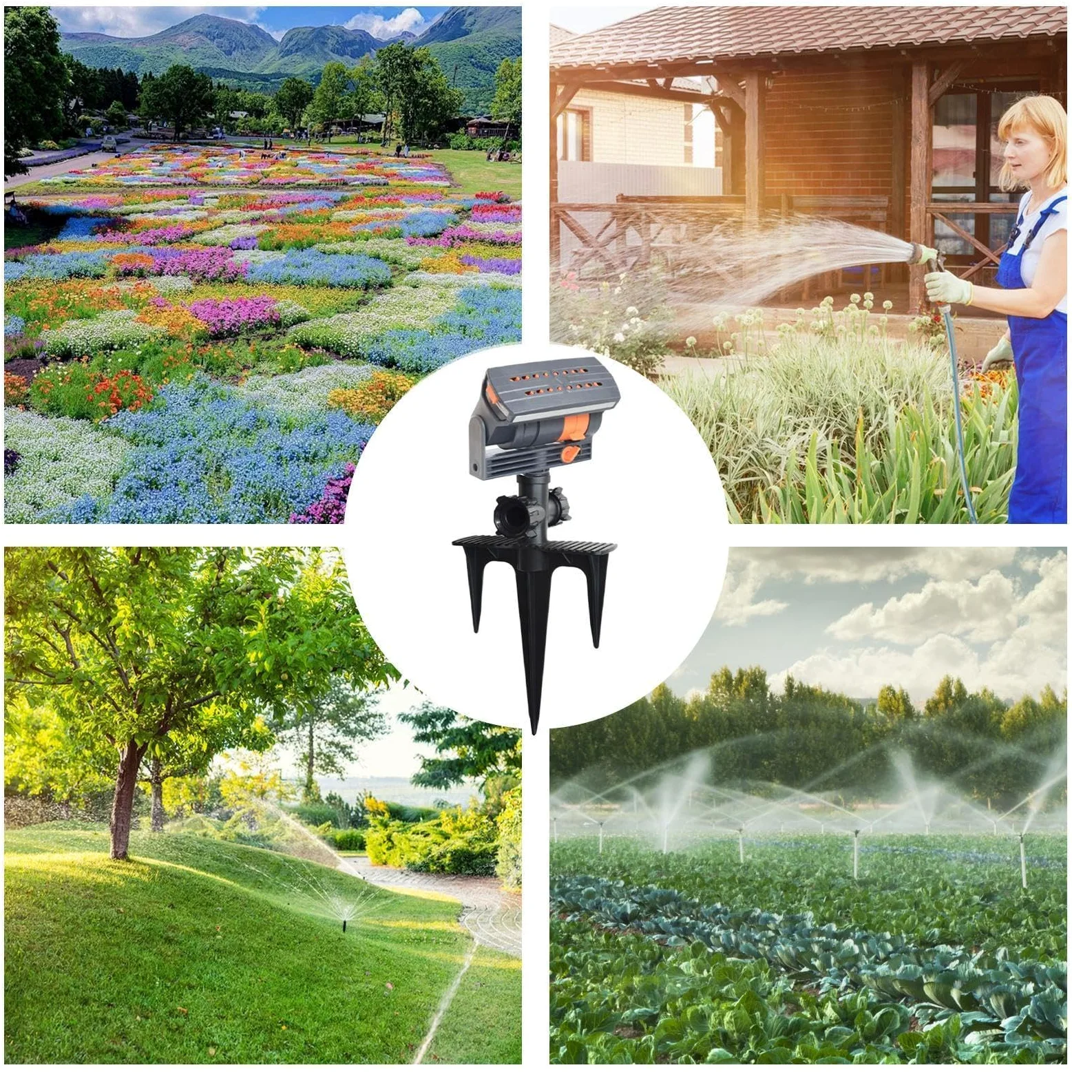 Arroseurs Oscillants De Pelouse Système D'Irrigation | Asperseur De Gazon Jardin Espace Extérieur Sol Parterre De Fleurs Ferme Et Terrasse