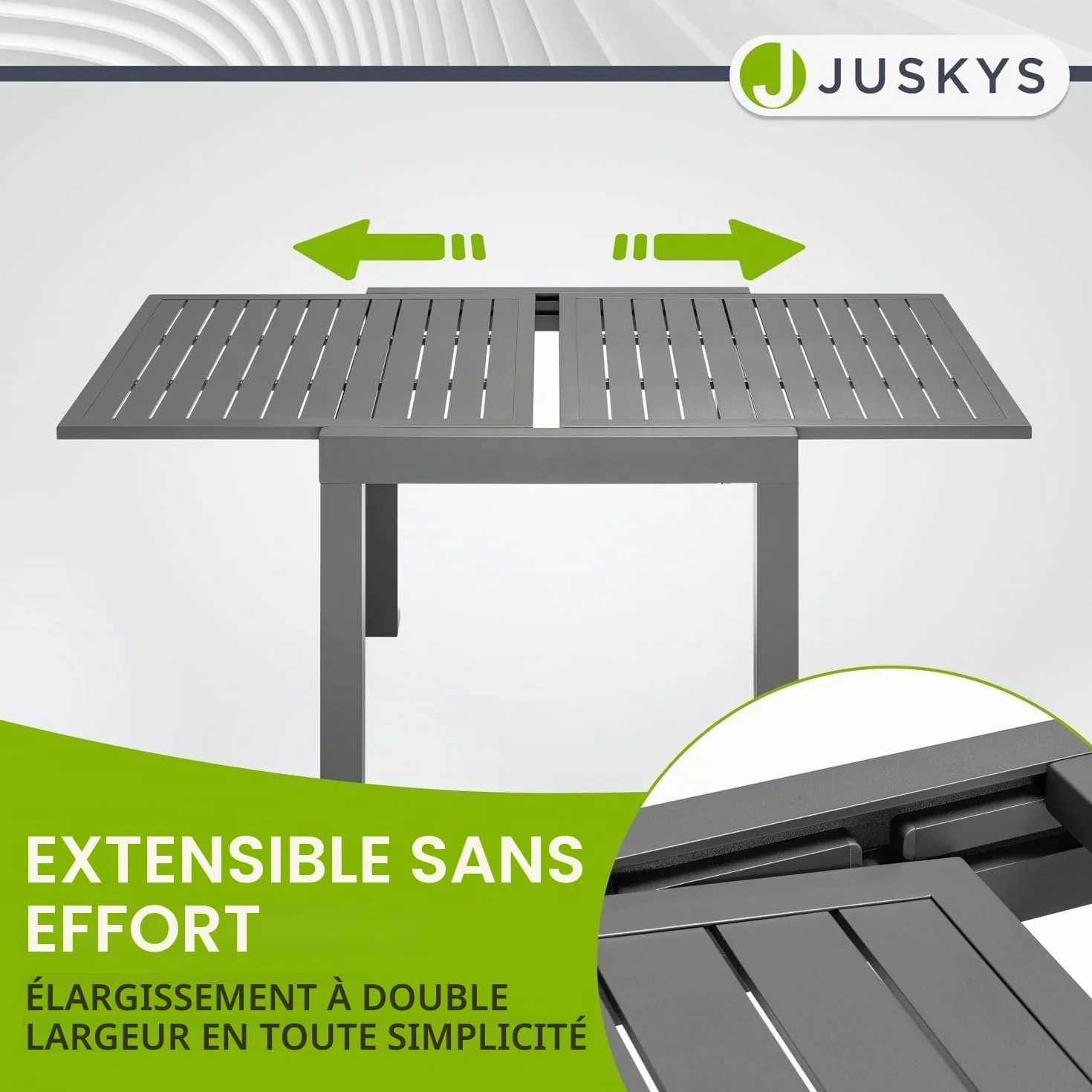 Juskys Table de Jardin Laki de Extensible 70x70 cm Aluminium Anthracite
