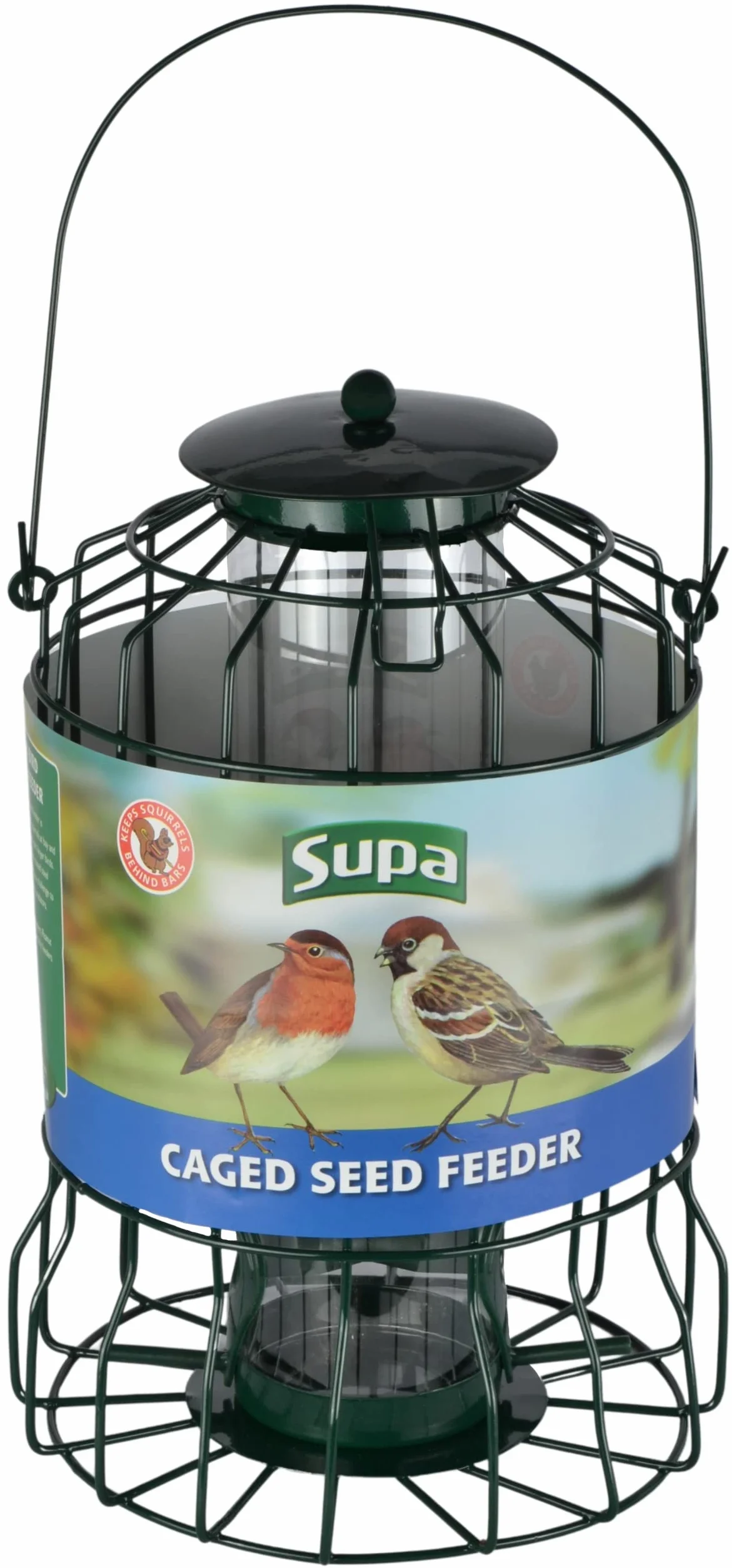 Supa Mangeoire à graines en Cage pour Oiseaux Sauvages dissuade Écureuils et Grands Oiseaux