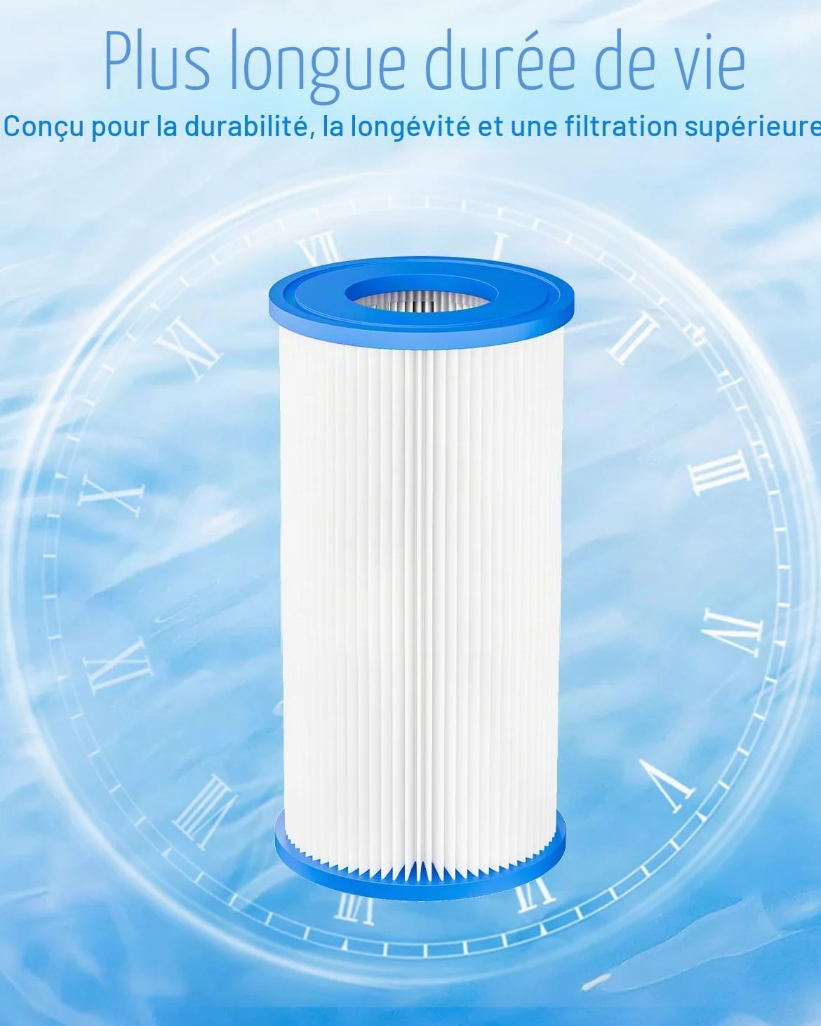 Filtre Piscine Type A ou C Compatible avec 29000E/59900E 6 Pack | Filtre de piscine réutilisable de Remplacement Type A/C pour pompe de filtre 1000/1500/530 GPH