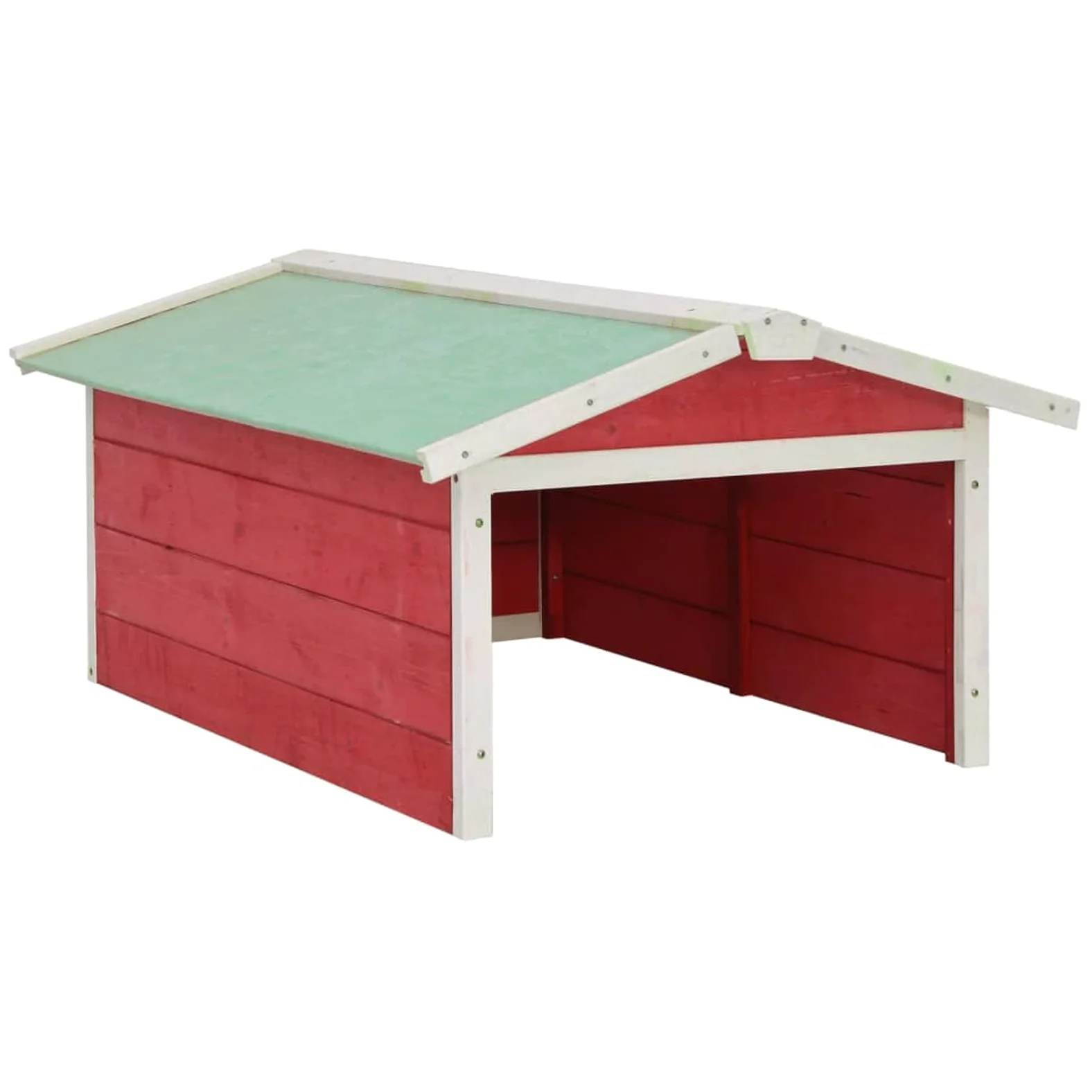 Garage pour robot tondeuse 72 x 87 x 50 cm Bois d'épicéa rouge et blanc