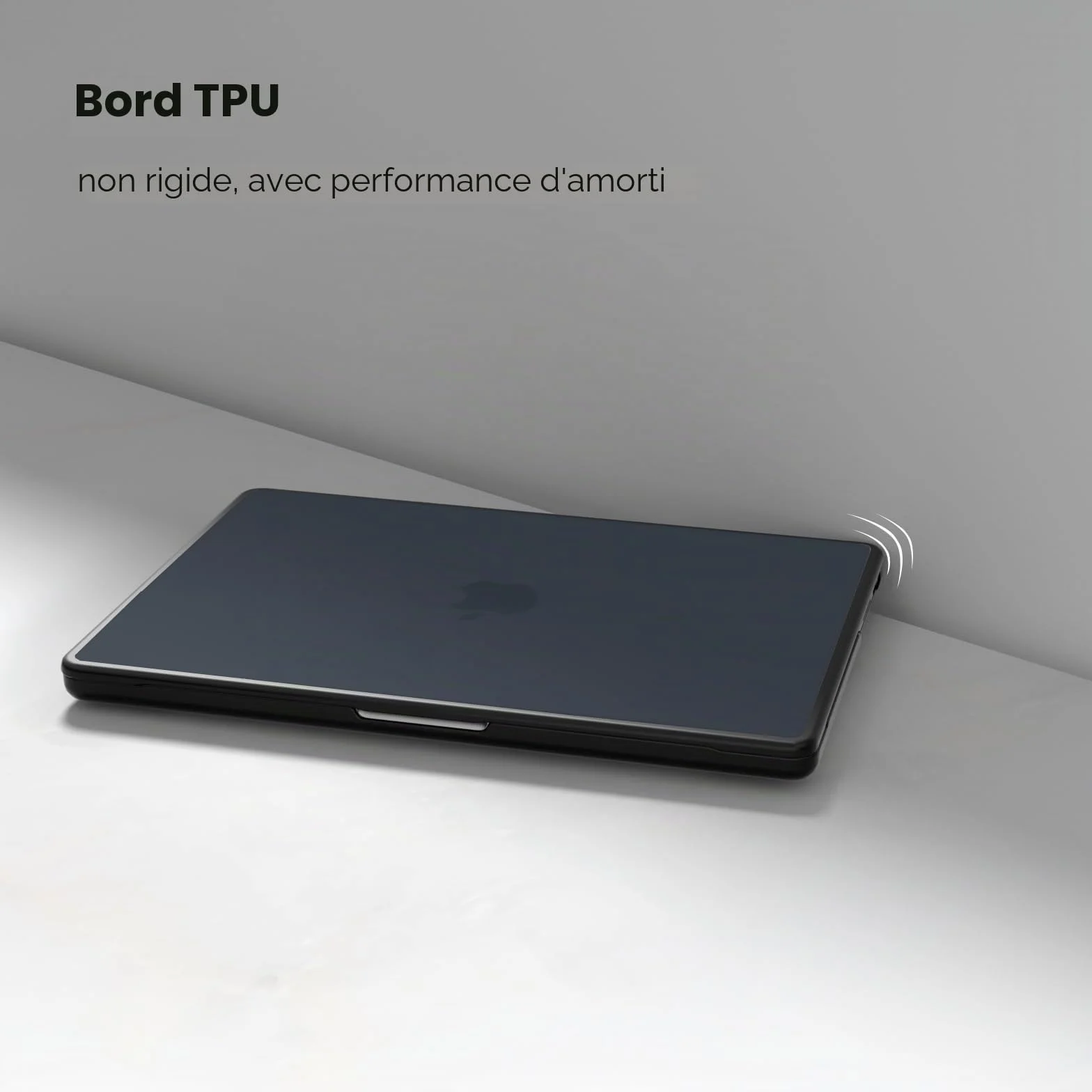 Coque Anti-craquage MacBook Pro 14 Pouces M5 M4 M3 M2 M1 Pro/Max TPU Noir PC Rigide
