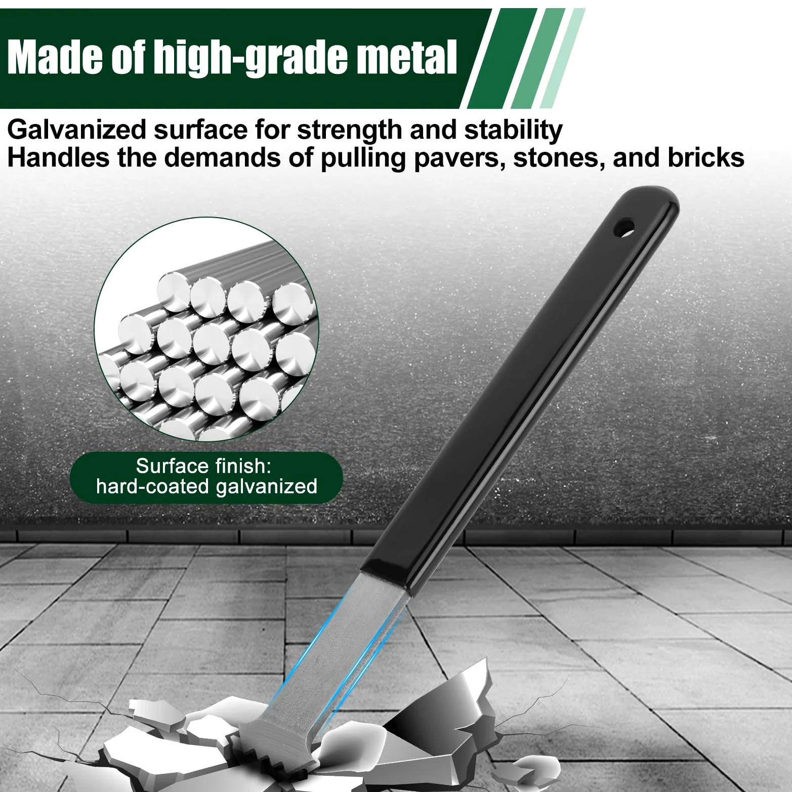 Outil d'extraction de pavé avec grattoir à double joint, outil de retrait de brique, outil de retrait de pavés robuste, extracteur de pavés de terrasse, outil de retrait de pavés, planche de