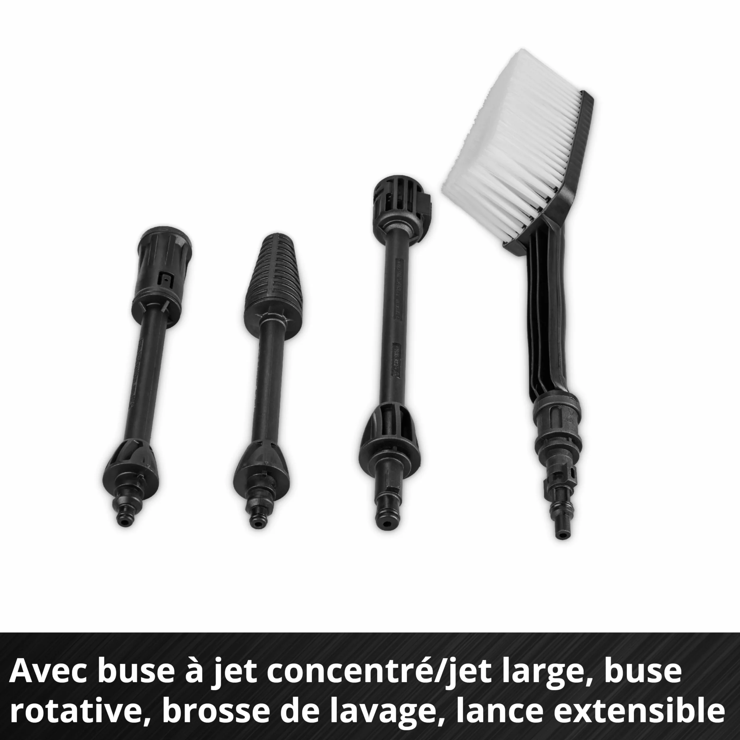 Einhell Nettoyeur Haute Pression sans Fil HYPRESSO 36/105 | PXC | 36 V | 105 bar | 270 l/h | flexible HP 4 m | flexible aspiration 5 m | 2 buses | brosse | lance | sans batteries