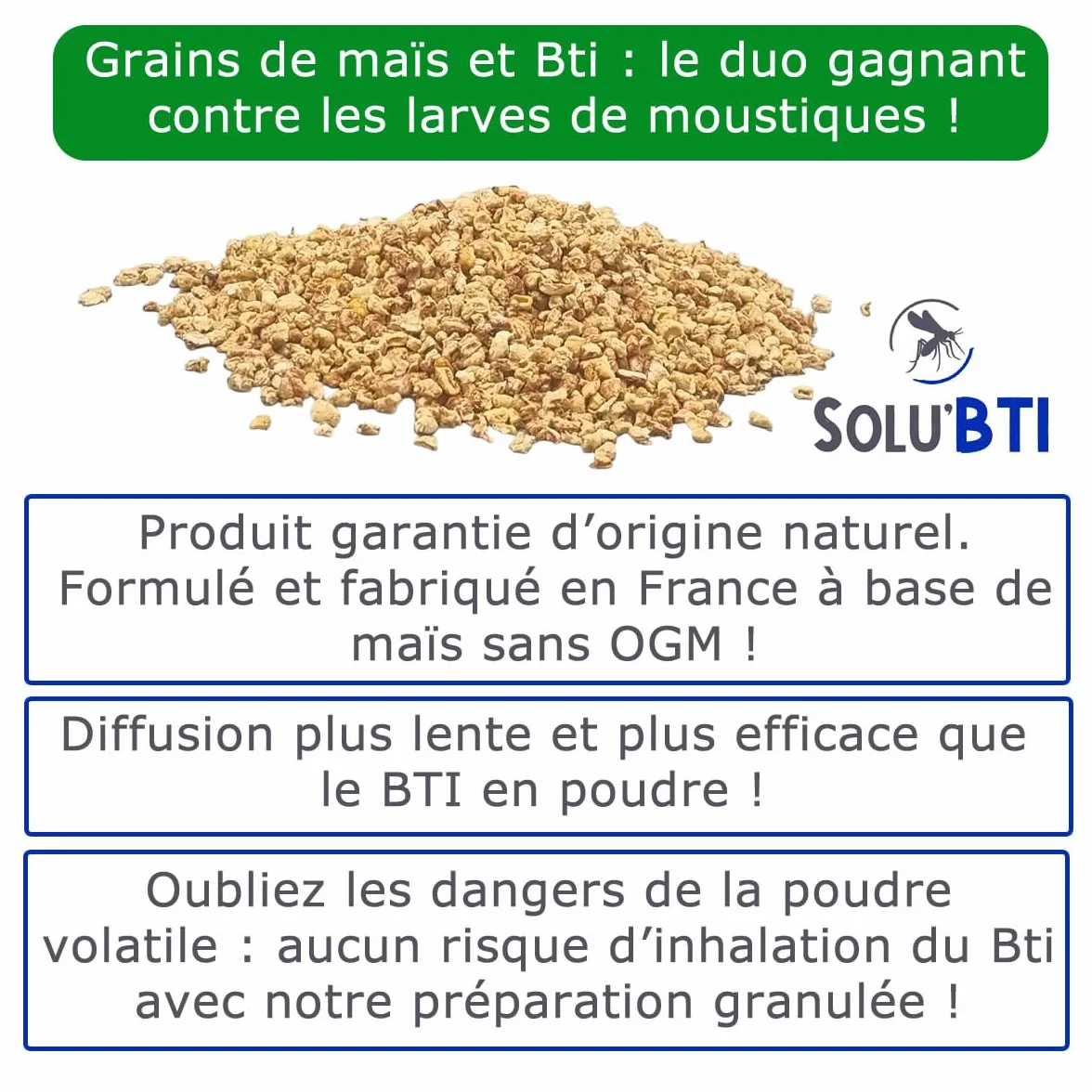 Moustiques Larvicide Biologique BTI Bacillus Thuringiensis 200 gr