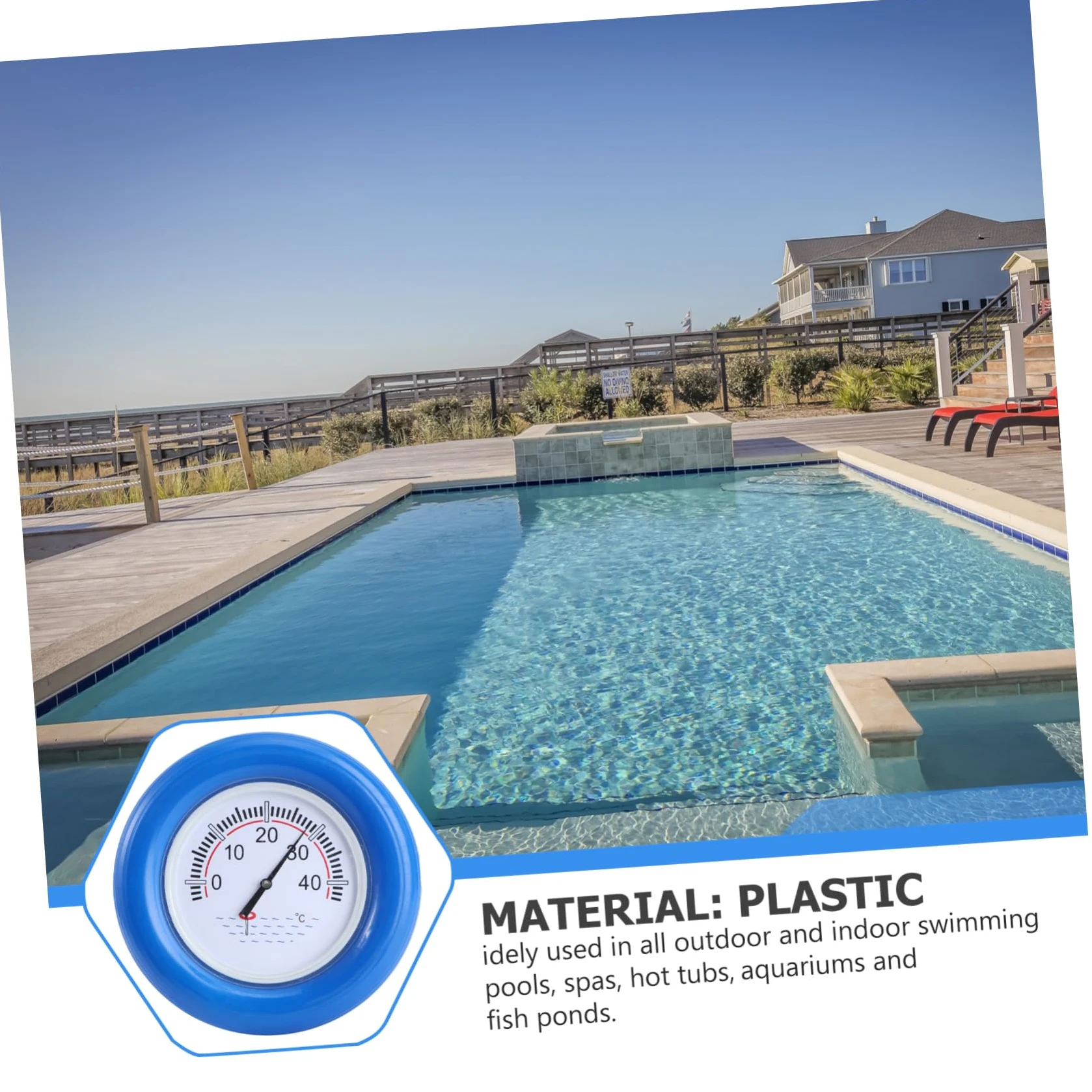 Toddmomy Thermomètre Piscine Flottant Testeur Température Eau Bleu Pour Piscine Spa Aquarium Bassin Poisson