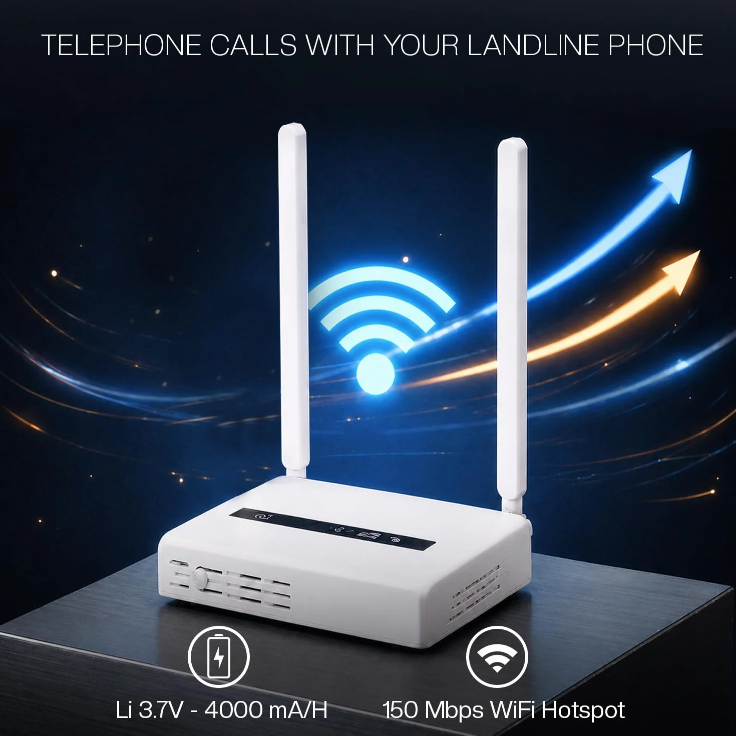 Geemarc CL2000 Connecteur Téléphone Fixe Réseau Mobile 4G Point d'Accès WiFi