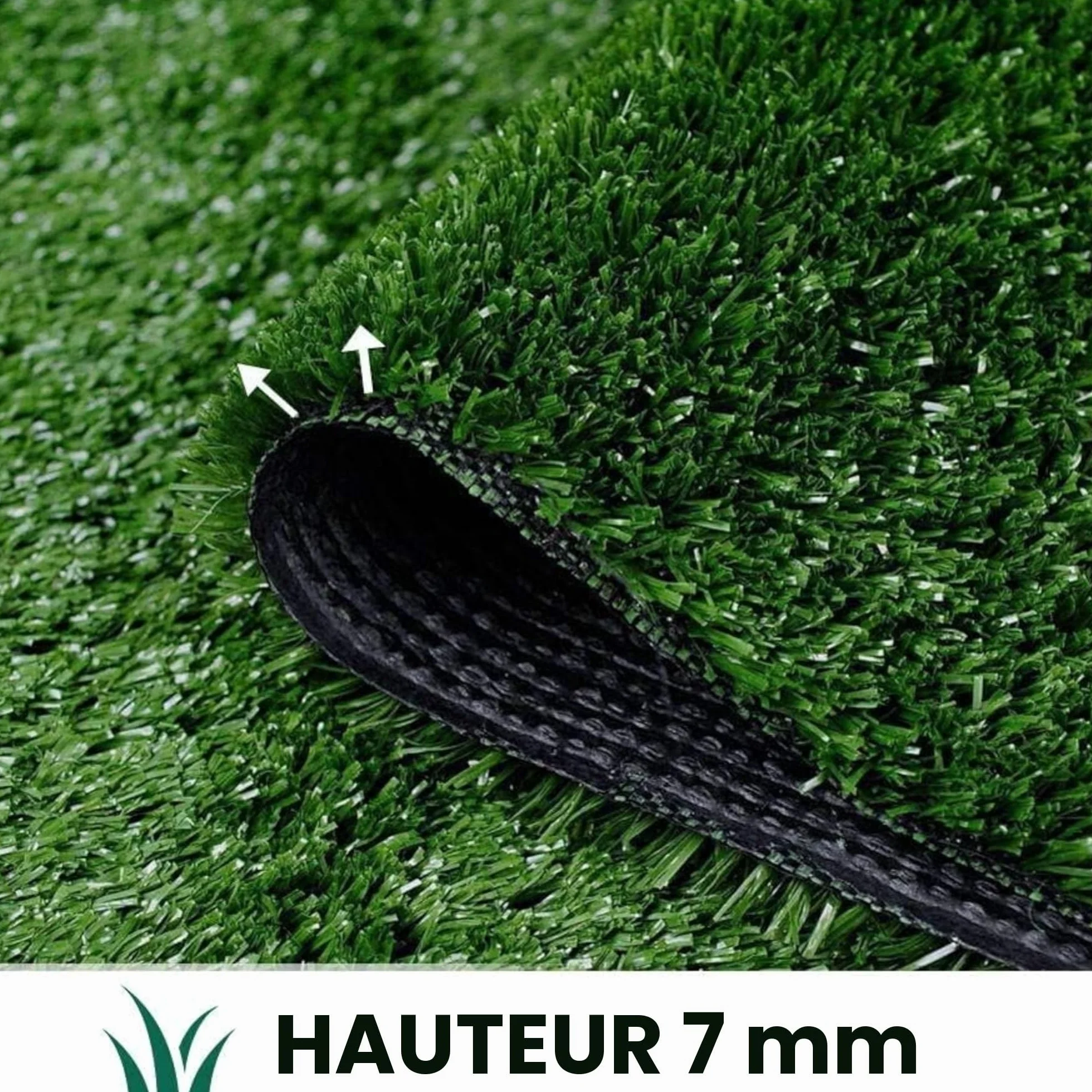 Baroni Home Gazon Synthétique Vert Naturel 10x1 mt 7mm PE Haute Densité