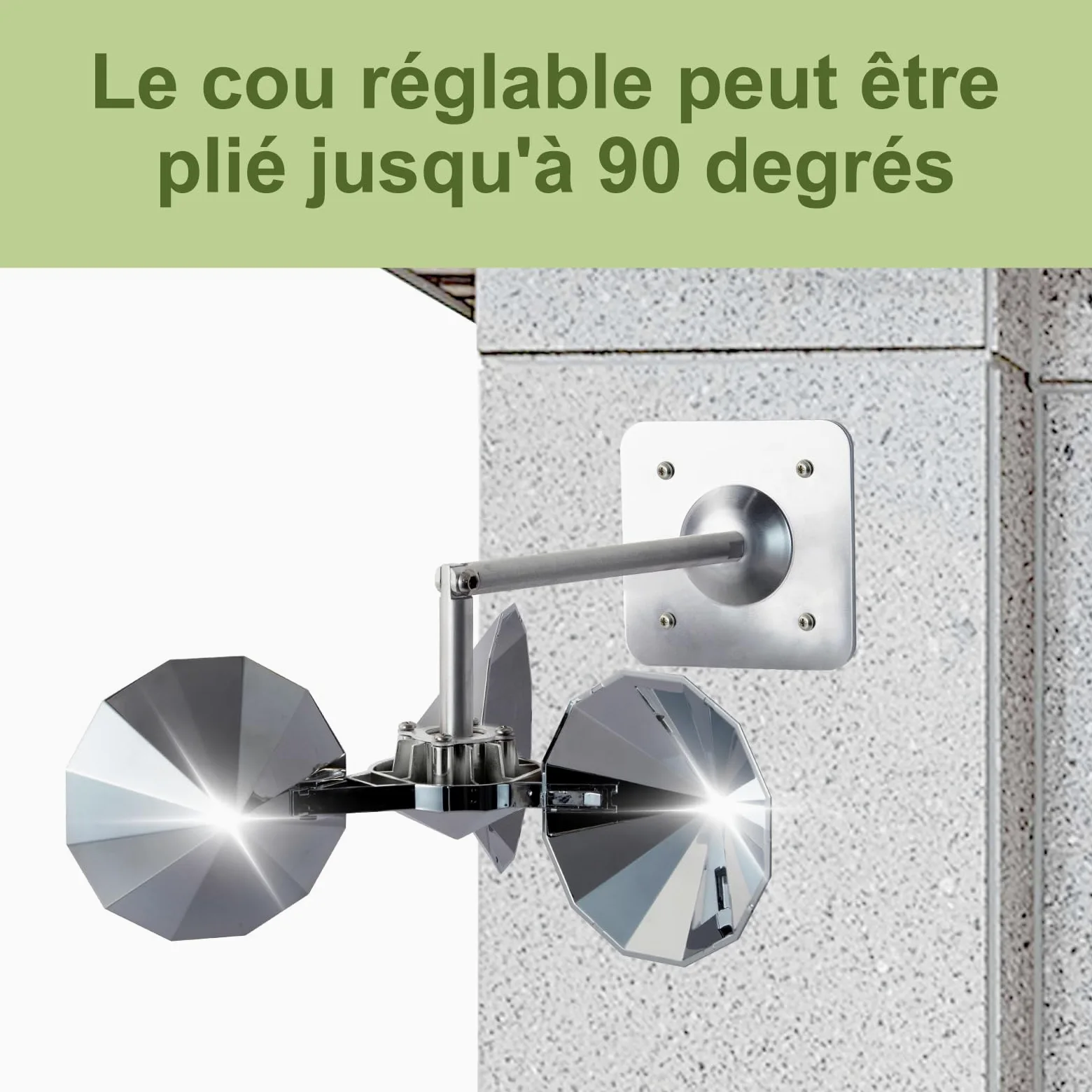 OFFO Anti Pigeon,Effaroucheur Oiseaux pour Balcon,Réflexion à 360°,Repulsif Pigeon avec Base en Aluminium,Effaroucheur Pigeons pour Jardin,Toit,Balcon