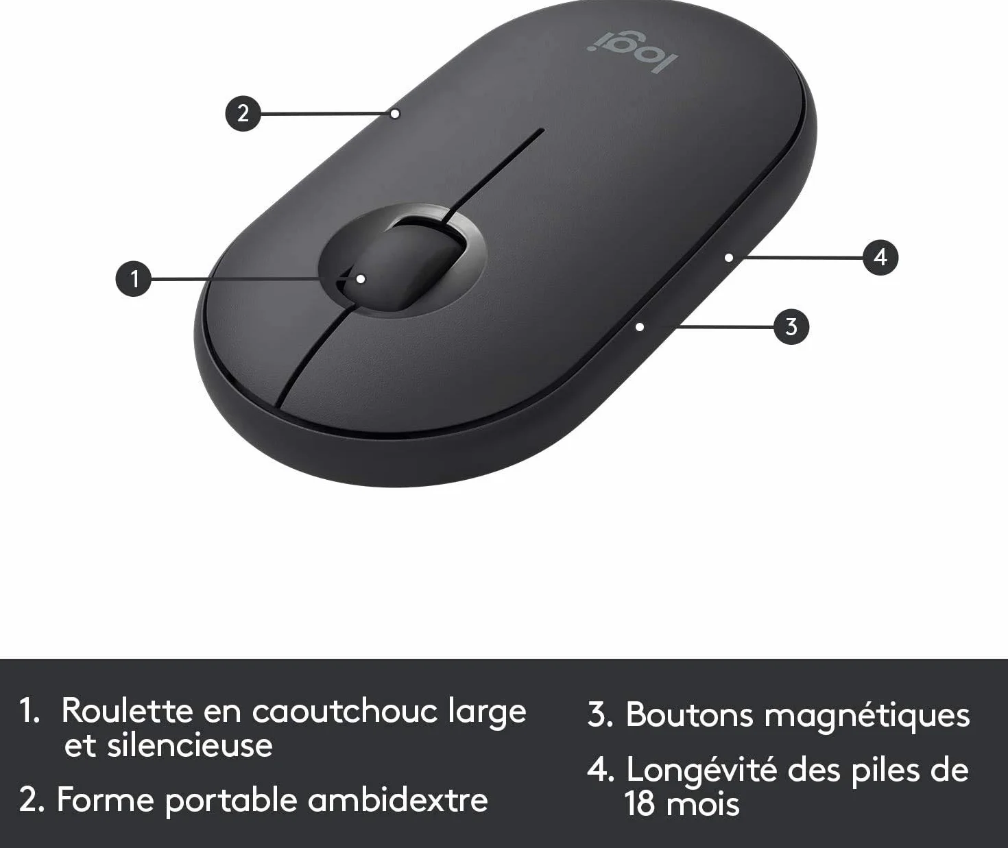 Logitech MK470 Combo Clavier et Souris sans Fil AZERTY Français Noir
