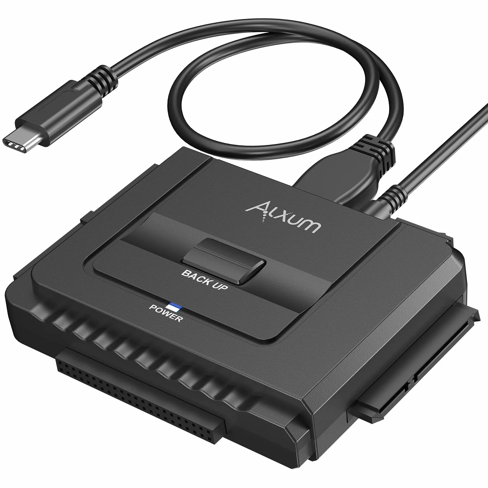 Alxum Adaptateur USB 3.0 vers IDE/SATA Disque Dur 2.5/3.5 Pouces HDD SSD avec Alimentation DC 12V 2A