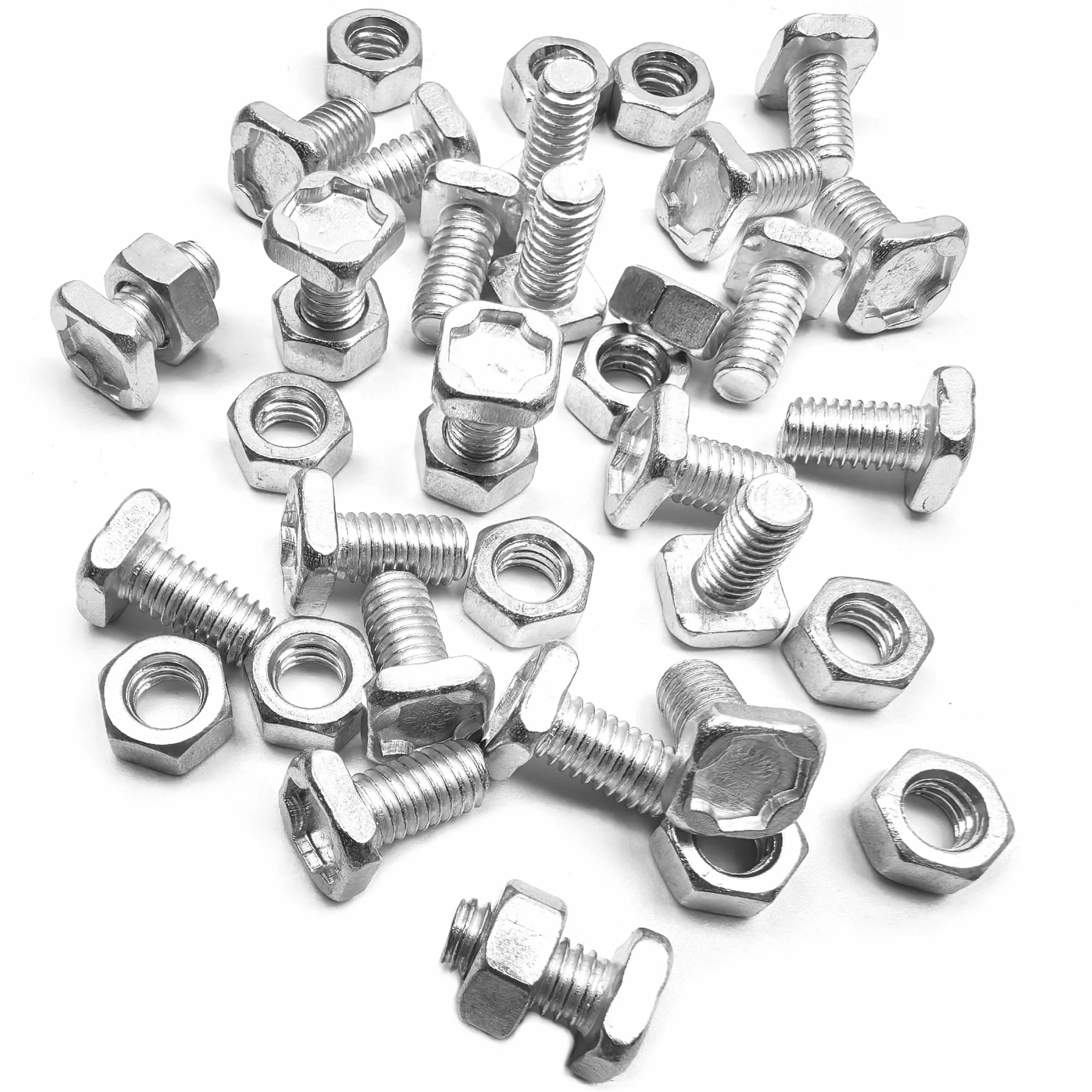Écrous et boulons à tête carrée aluminium 10 mm lot de 50 pour serre