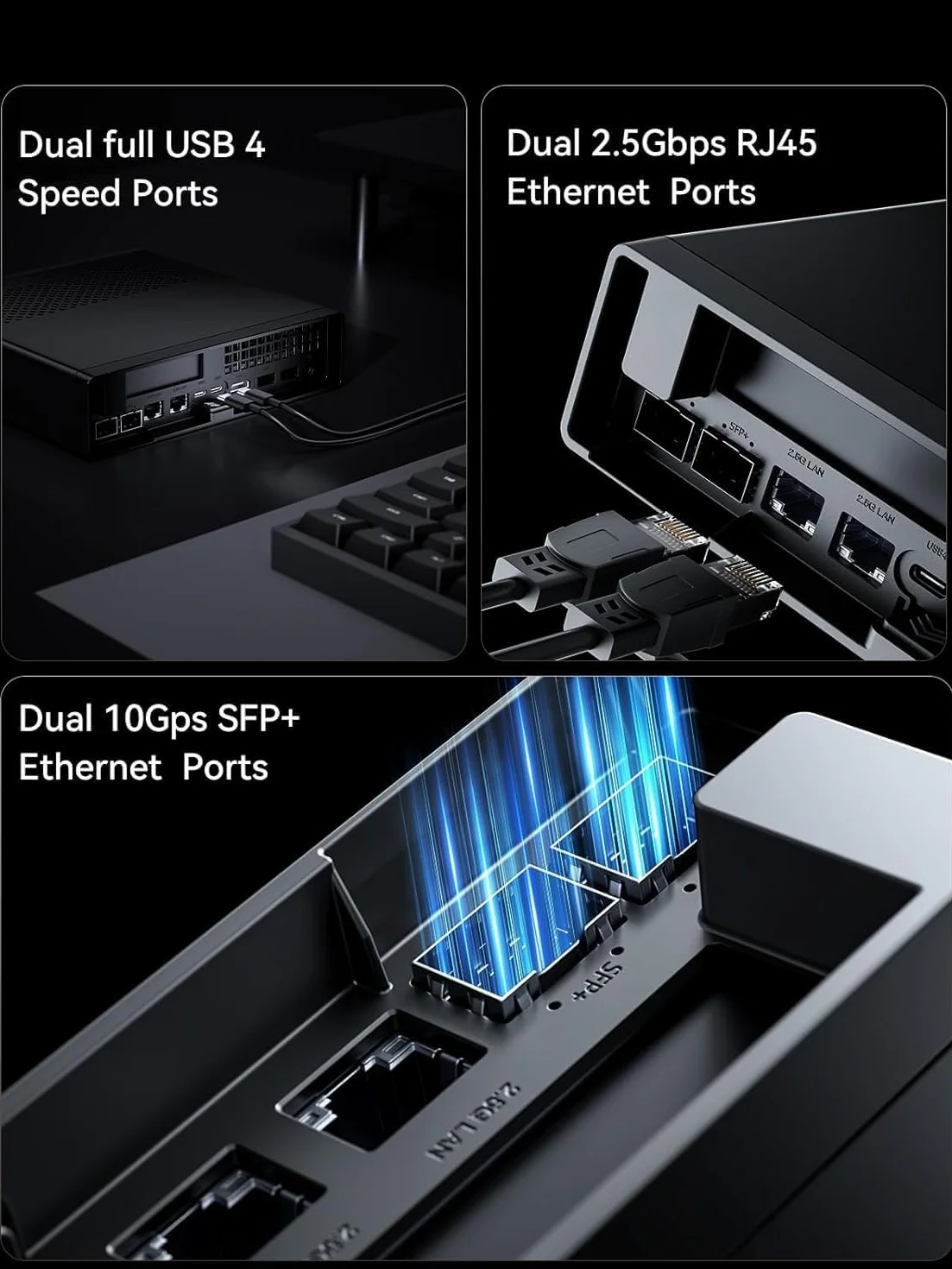 MINIS FORUM MS-01 Mini Workstation Core i5-12600H Mini PC vPro 10Gbps SFP+ 2.5G RJ45 USB4 PCIe4.0x16 M.2 2280 U.2 SSD