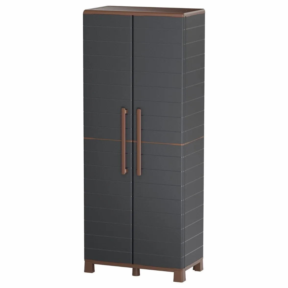 Art Plast Armoire de Rangement 2 Portes 3 étagères réglables 70 x 39 x 165 cm Grise
