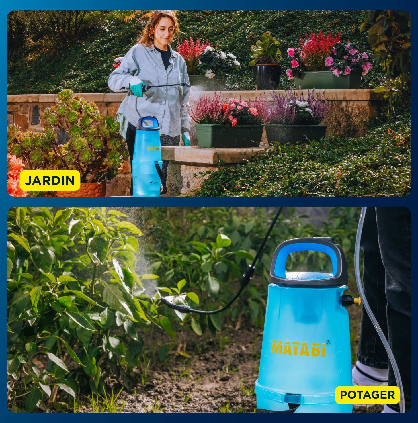 Matabi E7Easy - Pulvérisateur Électrique 5 L - USB-C -Autonomie jusqu'à 20L | Pulverisateur de Jardin avec Batterie, tuyau 1,3 m, voyant LED, bouton ON/OFF, pour terrasse, jardin et potager