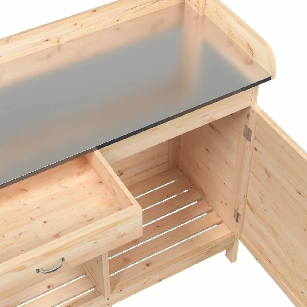 vidaXL Table de Rempotage avec Armoire Établi Jardin Bois Massif Sapin