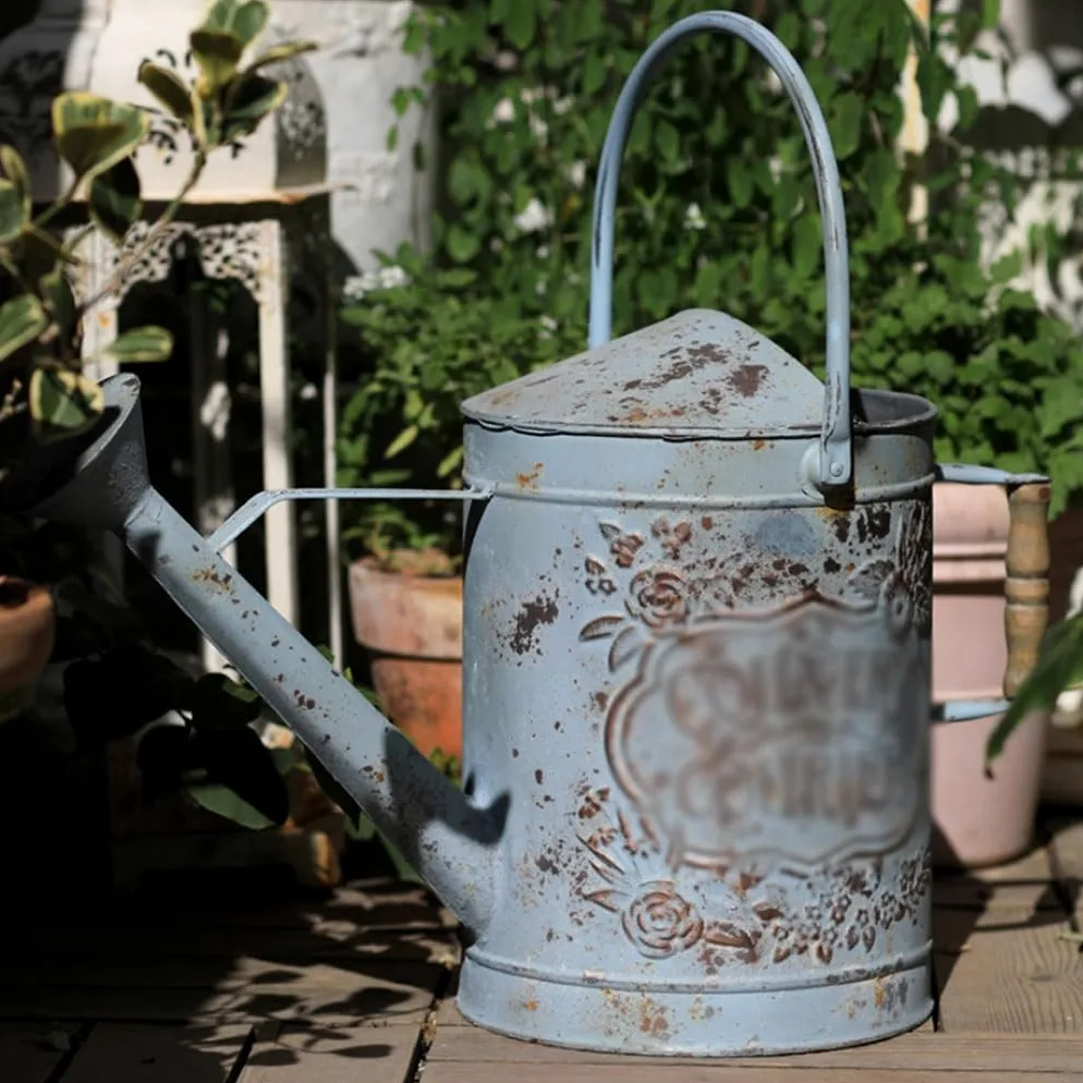 Arrosoirs Arrosoir en métal rétro de 7,5 L, arroseur de Style Ferme avec buse de pulvérisation for Un arrosage Rapide et Facile, 253,6 oz