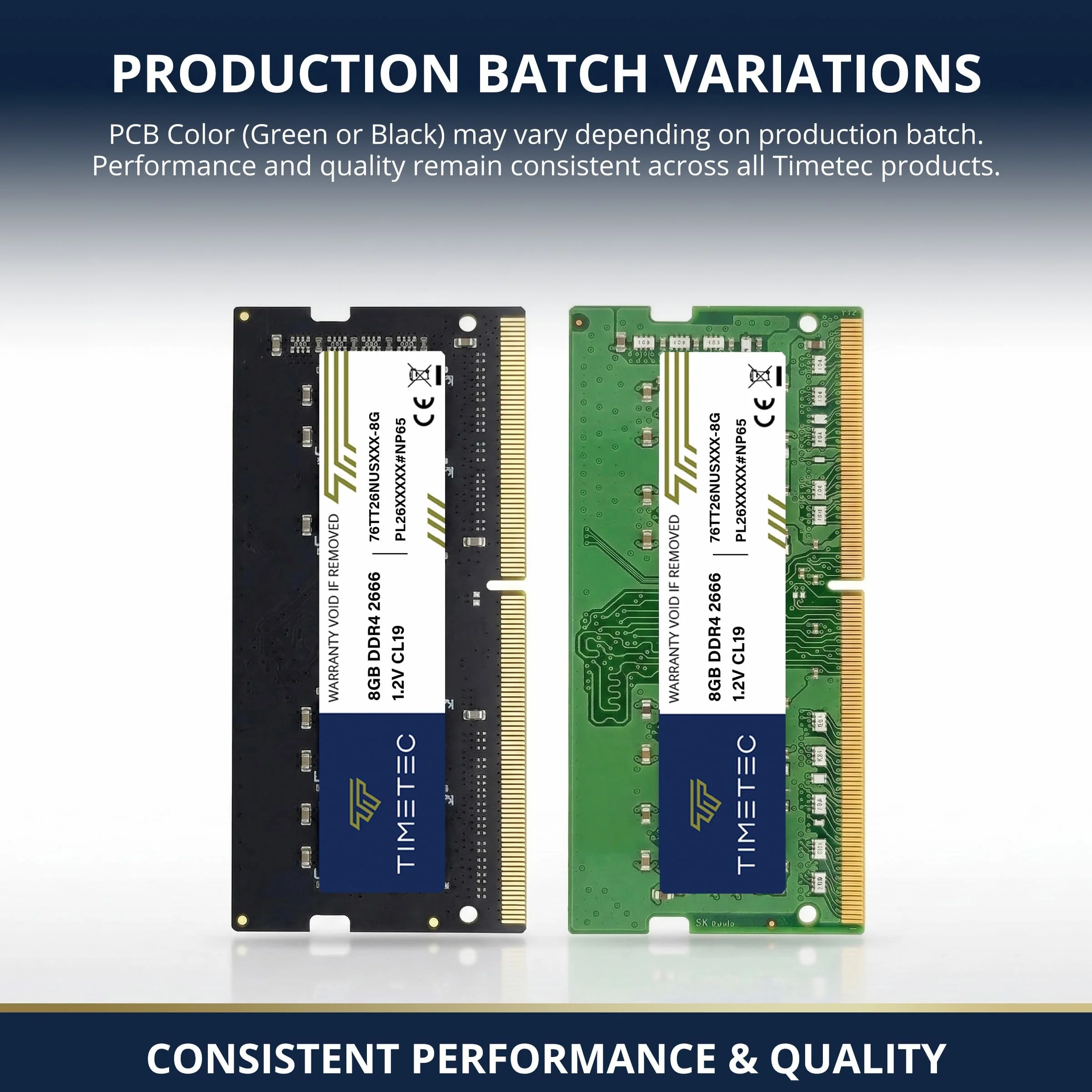 Timetec 8 Go DDR4 2666 MHz PC4-21300 SODIMM Module Mémoire Non-ECC 260 Broches 1.2 V CL19 pour Ordinateur Portable