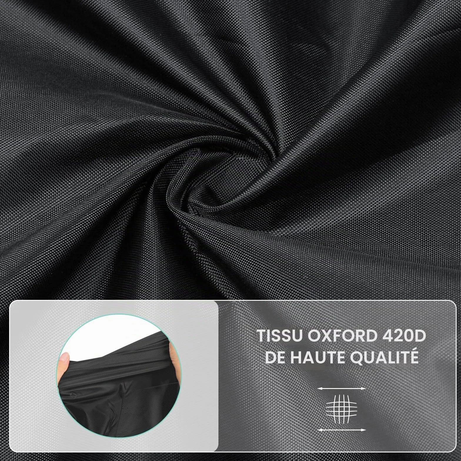 Housse de Gril Ninja Woodfire OG701EU Oxford étanche à la poussière 24"×19"×13" avec Bande élastique