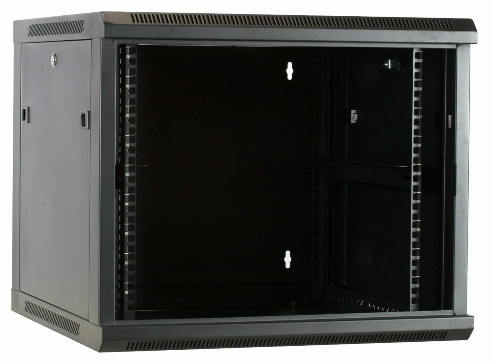 Baie Murale 9U avec Porte en Verre 600x600x500mm Noir