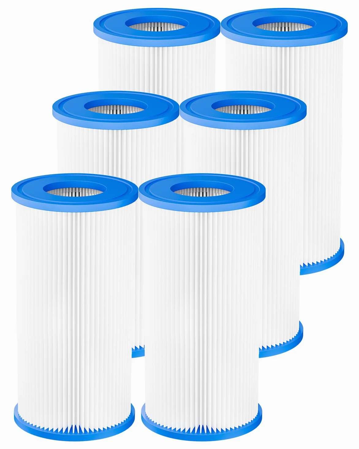 Filtre Piscine Type A ou C Compatible avec 29000E/59900E 6 Pack | Filtre de piscine réutilisable de Remplacement Type A/C pour pompe de filtre 1000/1500/530 GPH