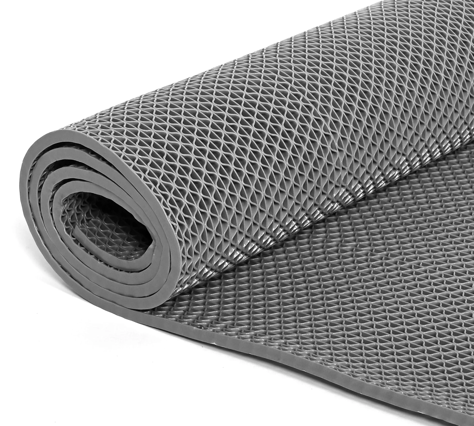 bimiti Tapis de sol de drainage, 90 x 200 cm, en PVC, épaisseur 6 mm, antidérapant, tapis commercial, tapis de douche creux en maille pour zones humides, cuisine, piscine, buanderie, restaurant, gris