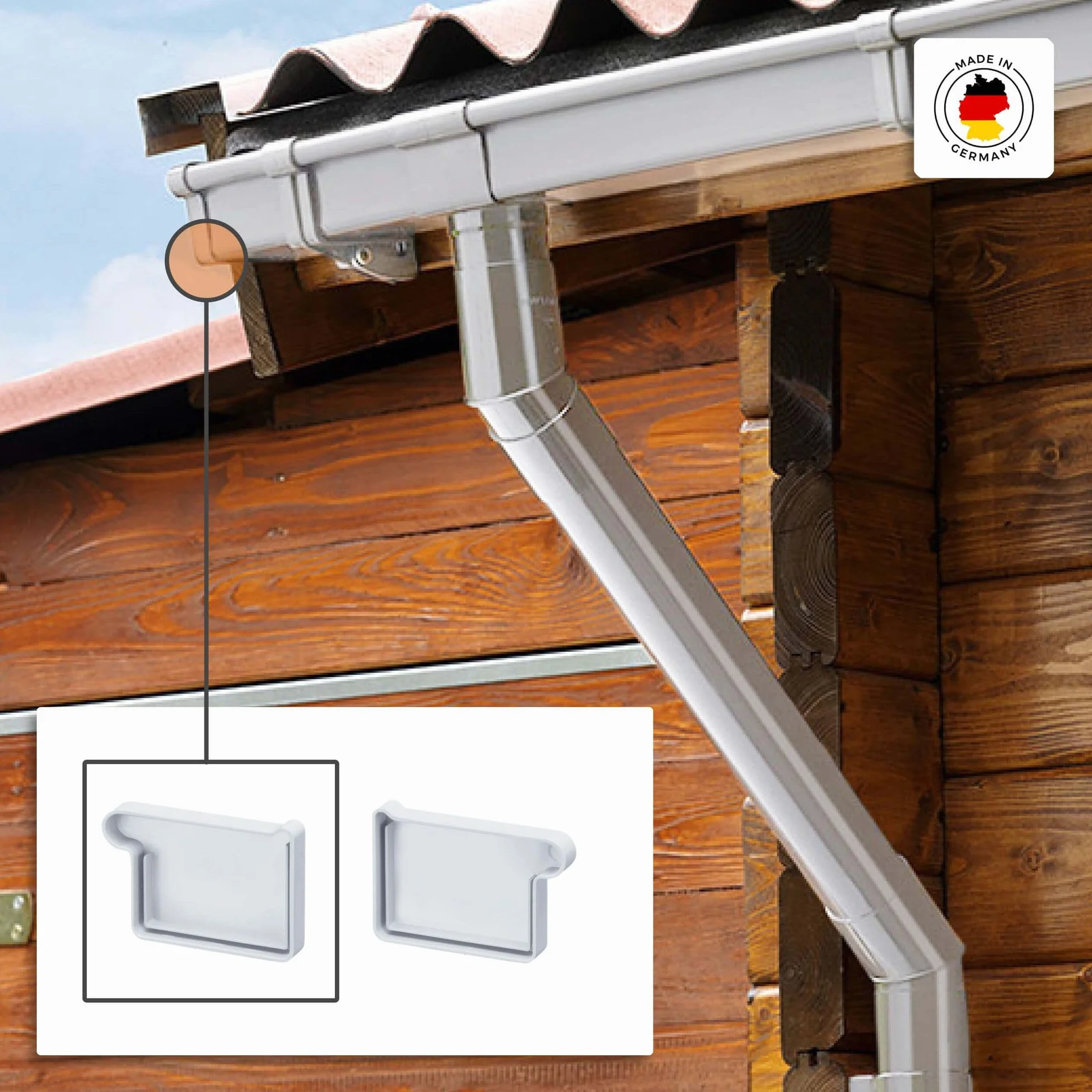 INEFA Embout de Gouttière 68mm Gauche Blanc PVC