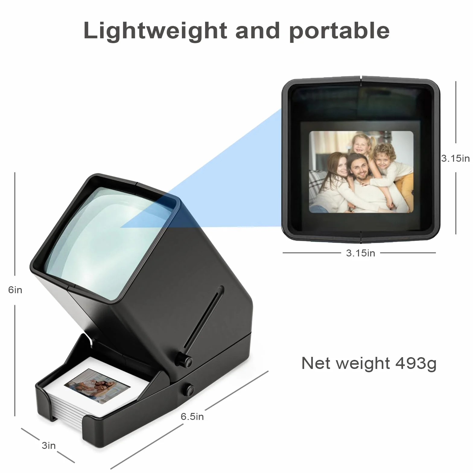Visionneuse de Diapositives 35 mm x3 USB Piles 4 AA