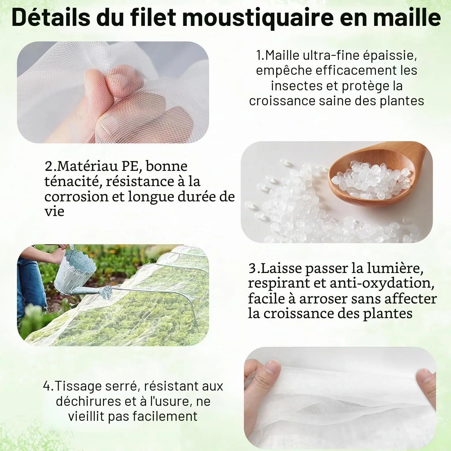 Filet Anti Insecte Potager 3m x 4m Ultra Fine Maille Protection Jardin