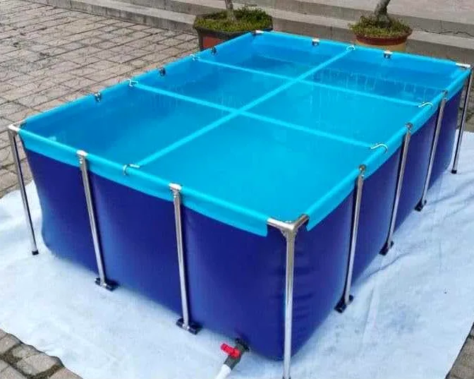 Bassin à poissons portable en toile avec valve de vidange – Affichage aquatique extérieur durable et léger pour décoration de jardin et fontaine d'arrière-cour, installation et nettoyage faciles
