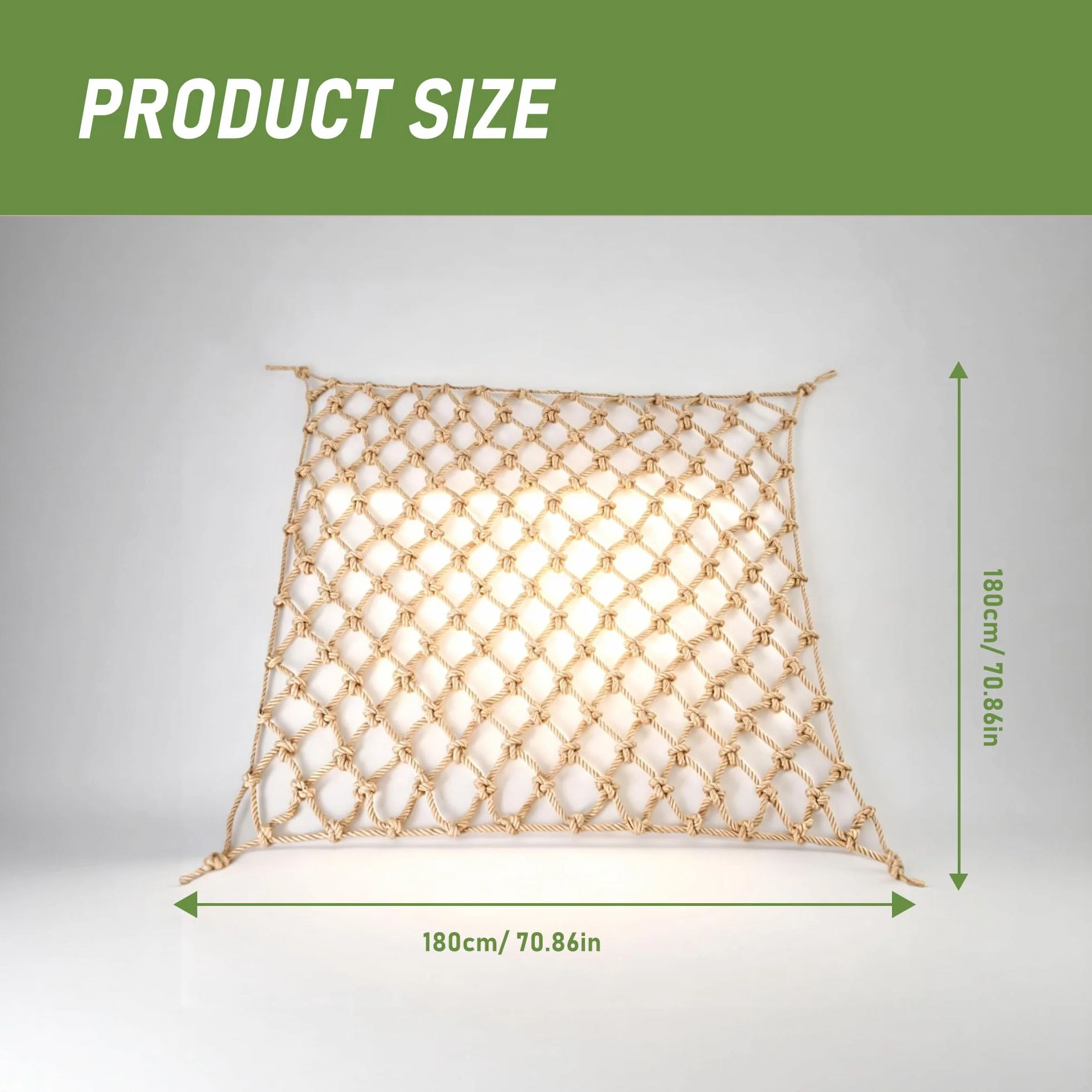 Filet de Jute pour Plantes 180 x 180 cm, Filet à Ramer Naturel pour Plantes Grimpantes et Tomates