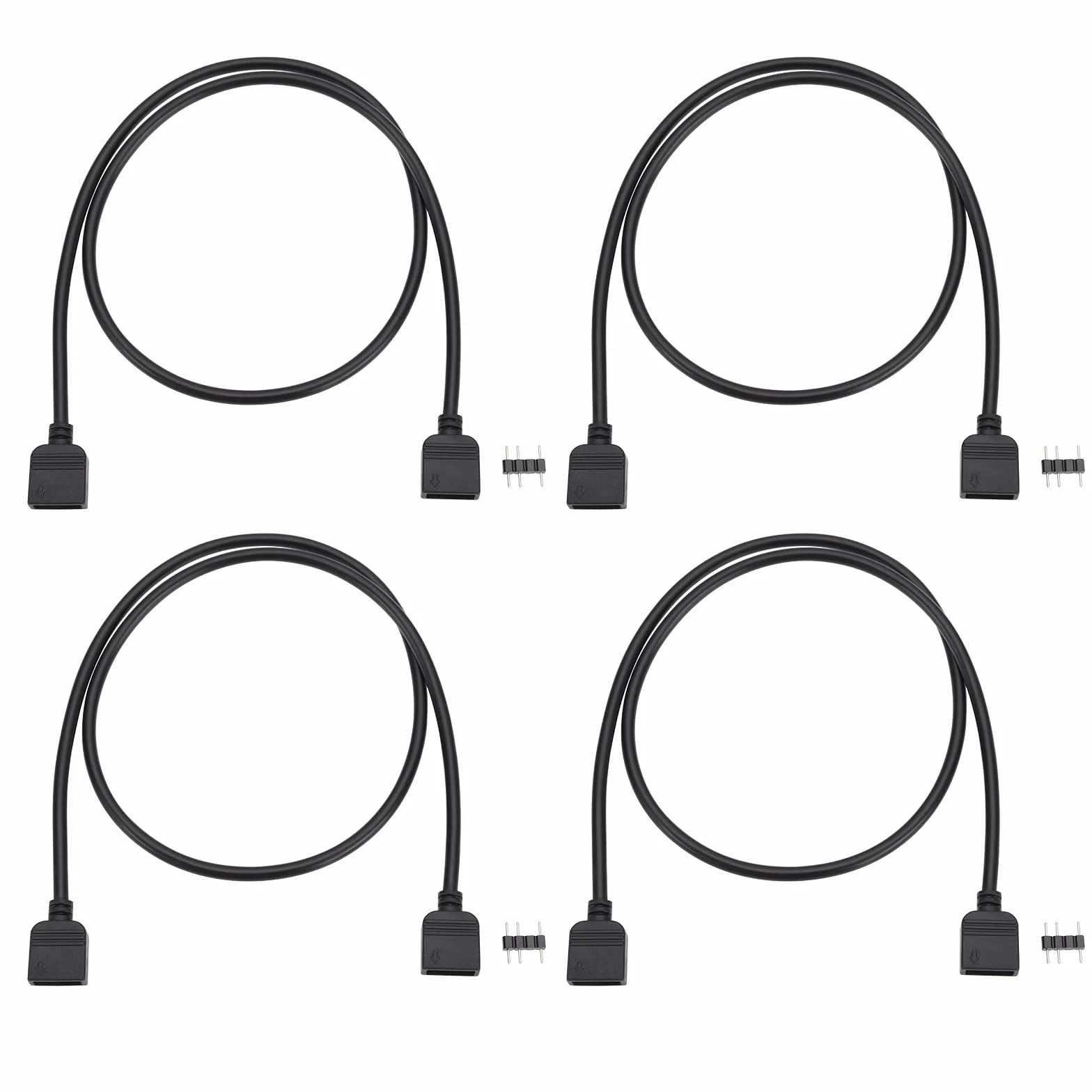Câbles Shunt RVB Femelle à Femelle 3 Broches 50CM Câble d'extension 5 V Compatible Bandes Lumineuses RVB 5050 3528