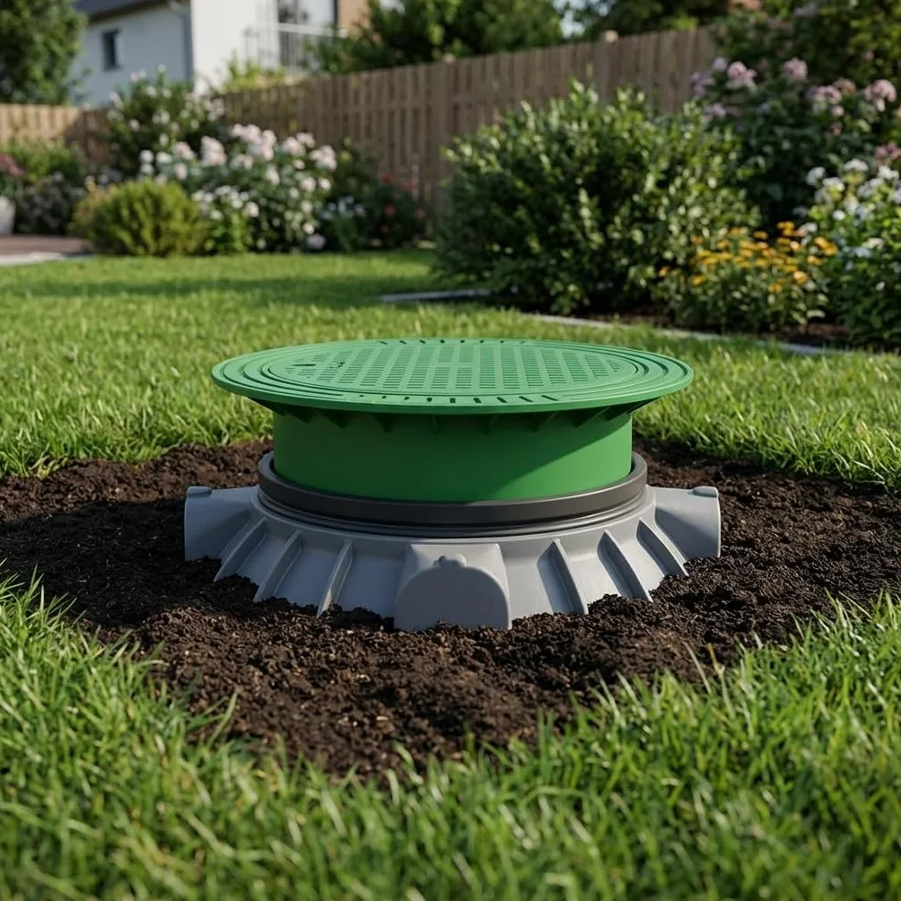Fosse septique enterrée 600 litres 112 cm 98,5 cm couvercle télescopique