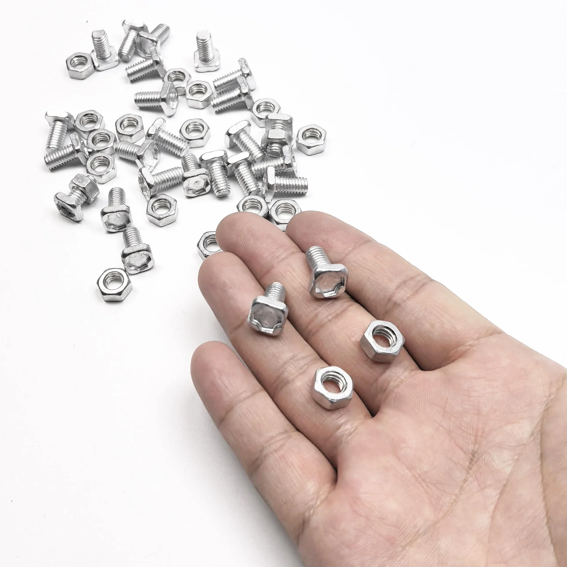Écrous et boulons à tête carrée aluminium 10 mm lot de 50 pour serre