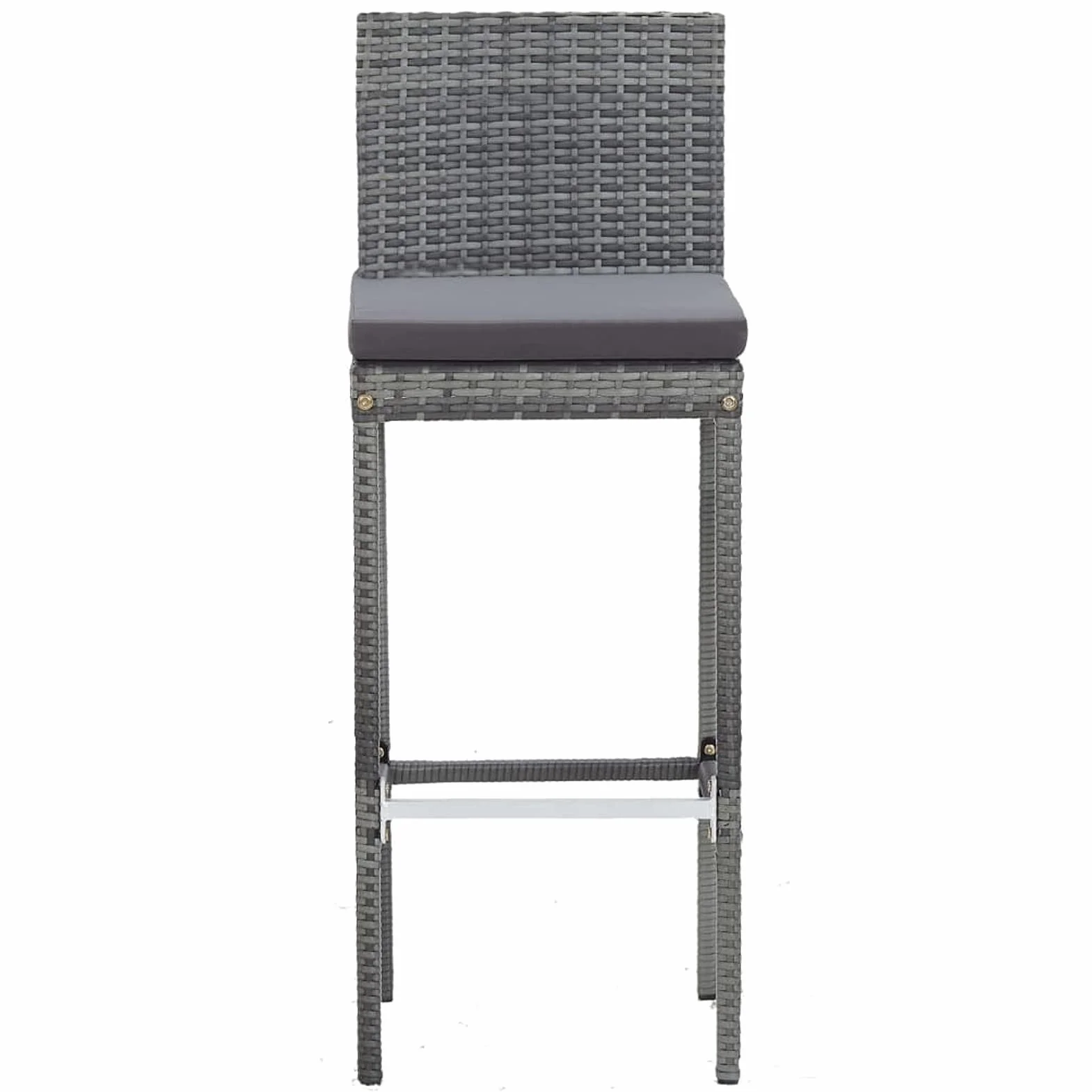 Ensemble de Bar 5 pcs Résine tressée Bois d'acacia Gris Mobilier de Jardin
