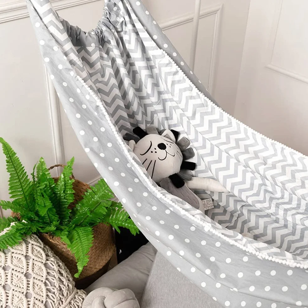 NOLLAM Hamac portable pour enfants en coton à suspendre pour intérieur/extérieur, 99,1 x 129,5 cm, poids maximum 50 kg