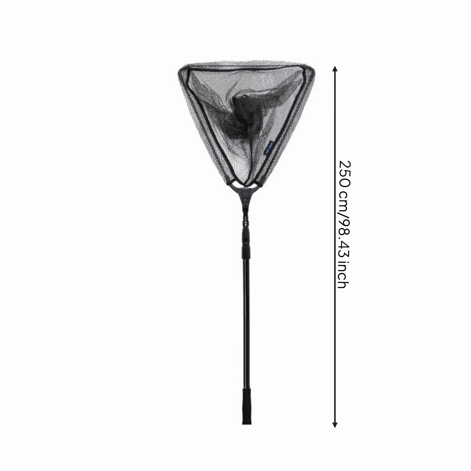 Milageto Épuisette de Pêche Pliable Épuisette Triangulaire Filet d'Atterrissage Manche Télescopique Cadre Solide en Alliage d'Aluminium et Filet en Nylon 6mm