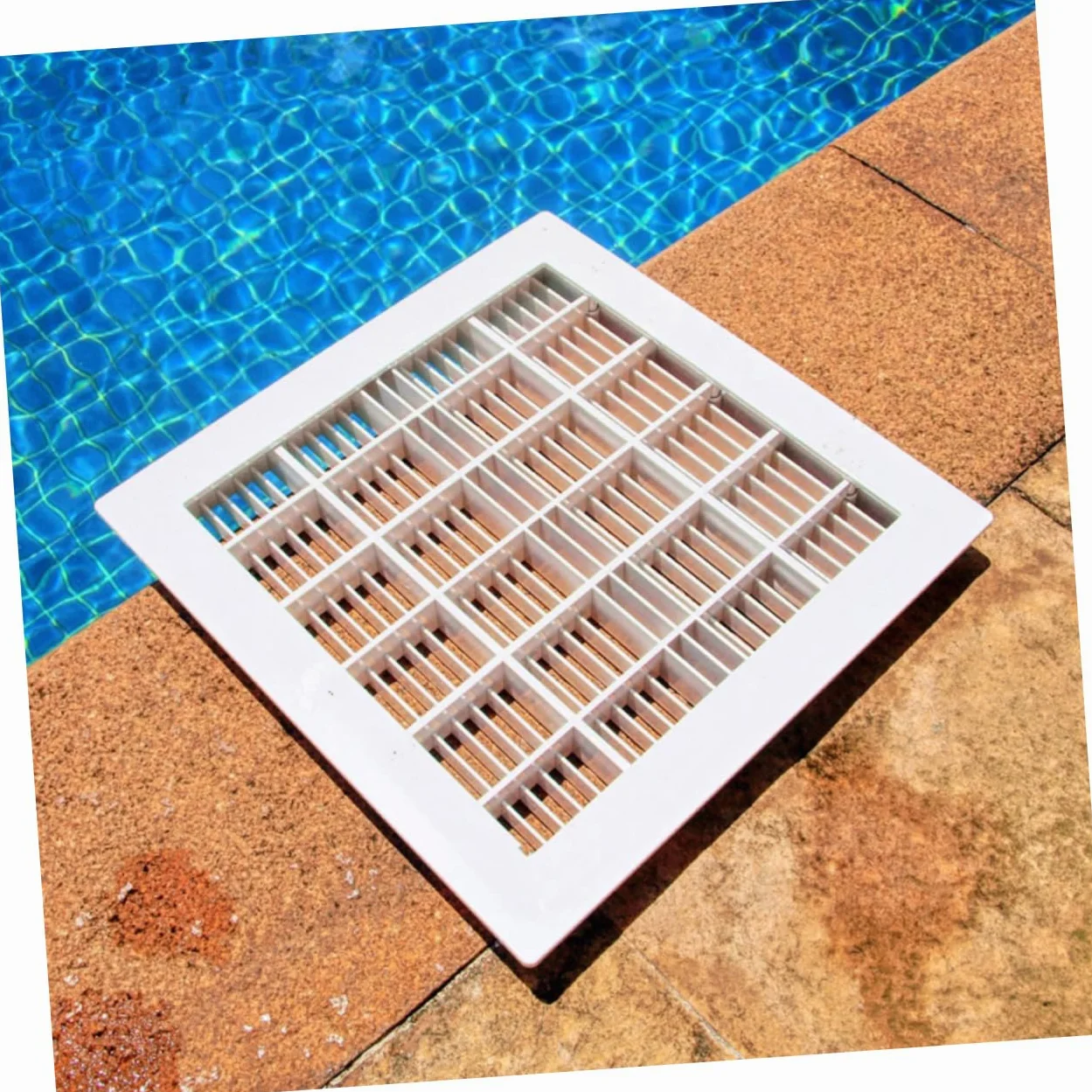 ibasenice Outil pour égouttoir Sol Piscine Accessoire extérieur égouttoir Principal carré Blanche
