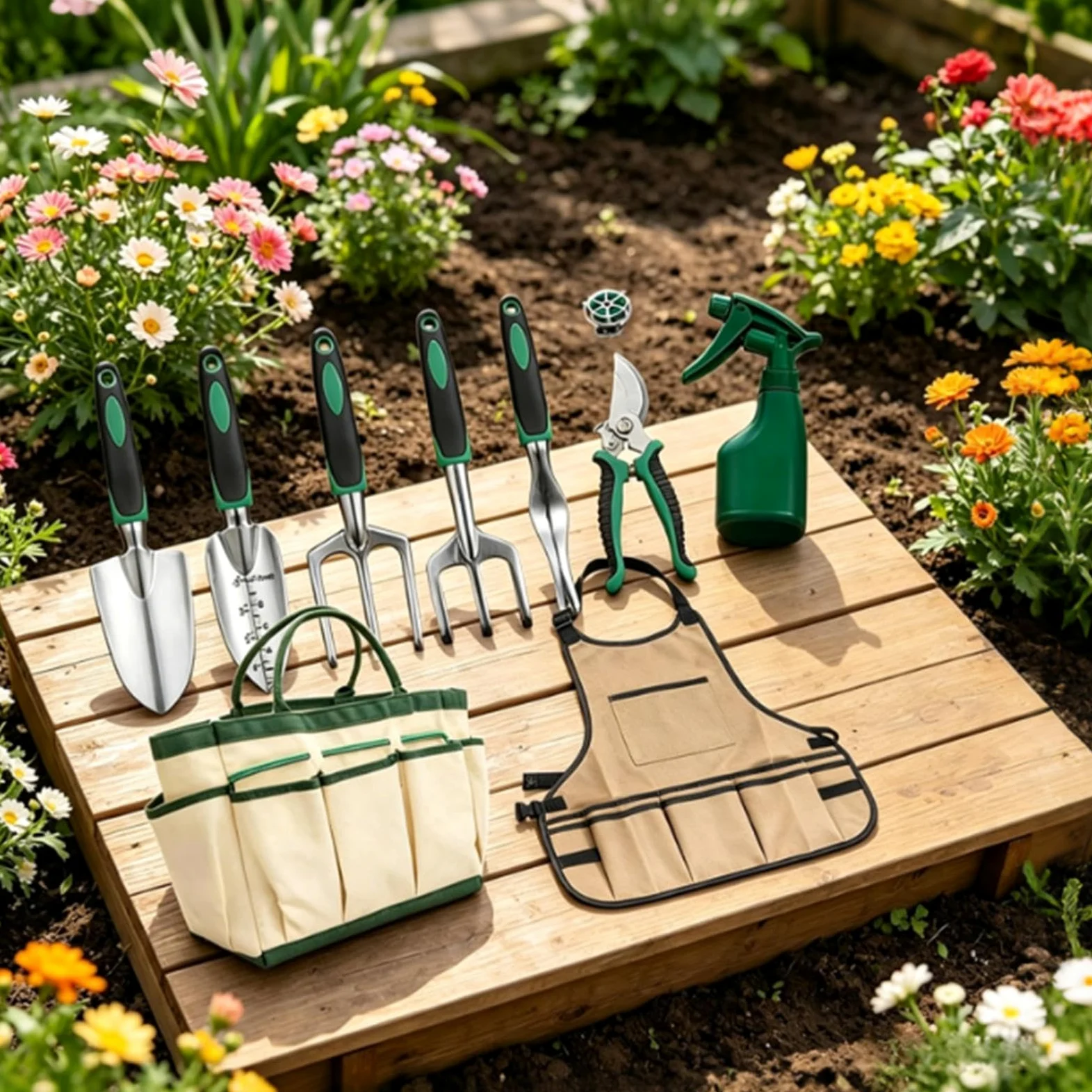 Kit de Jardinage pour Femme 11 Pièces d'Accessoires de Plantation pour | outils de jardin robustes Pour Homme, Femme, Papa, Maman, Jardiniers Débutants, Pelouse et