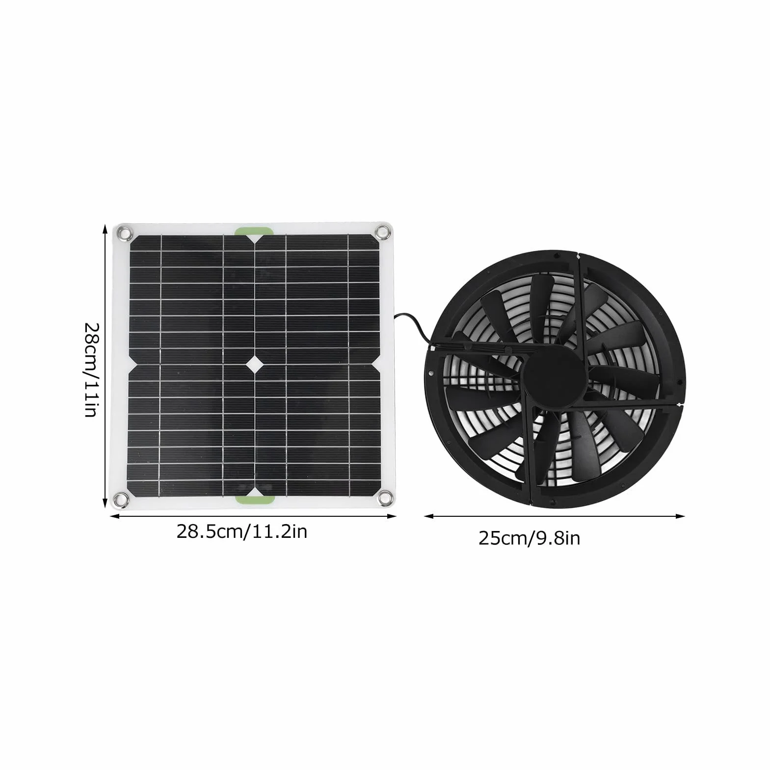 Ejoyous Ventilateur Solaire 100 W, Panneau Solaire étanche pour Serres Maisons