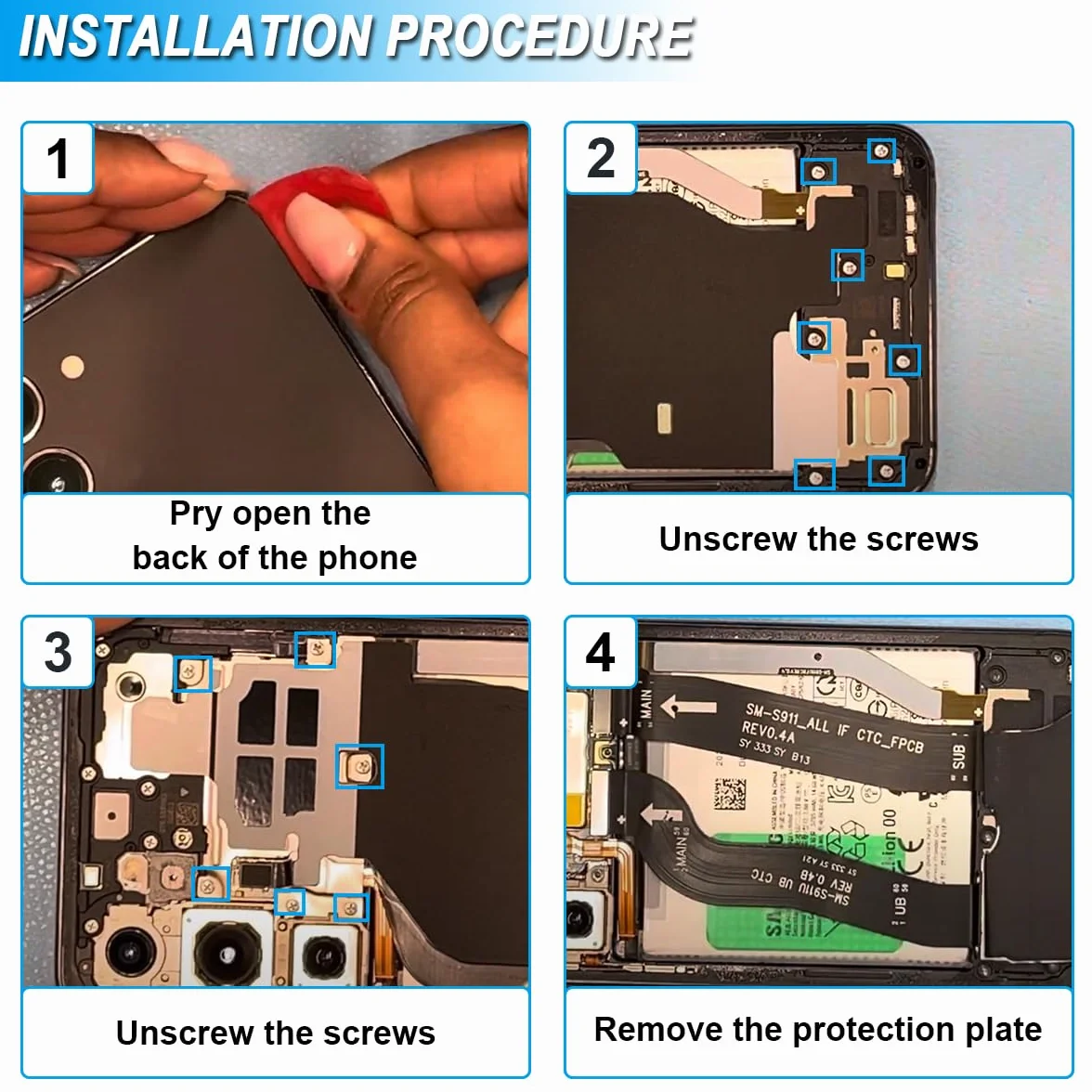 Galaxy S23 5G Port de Charge USB Type C Remplacement Connecteur Station d'accueil SM-S911B