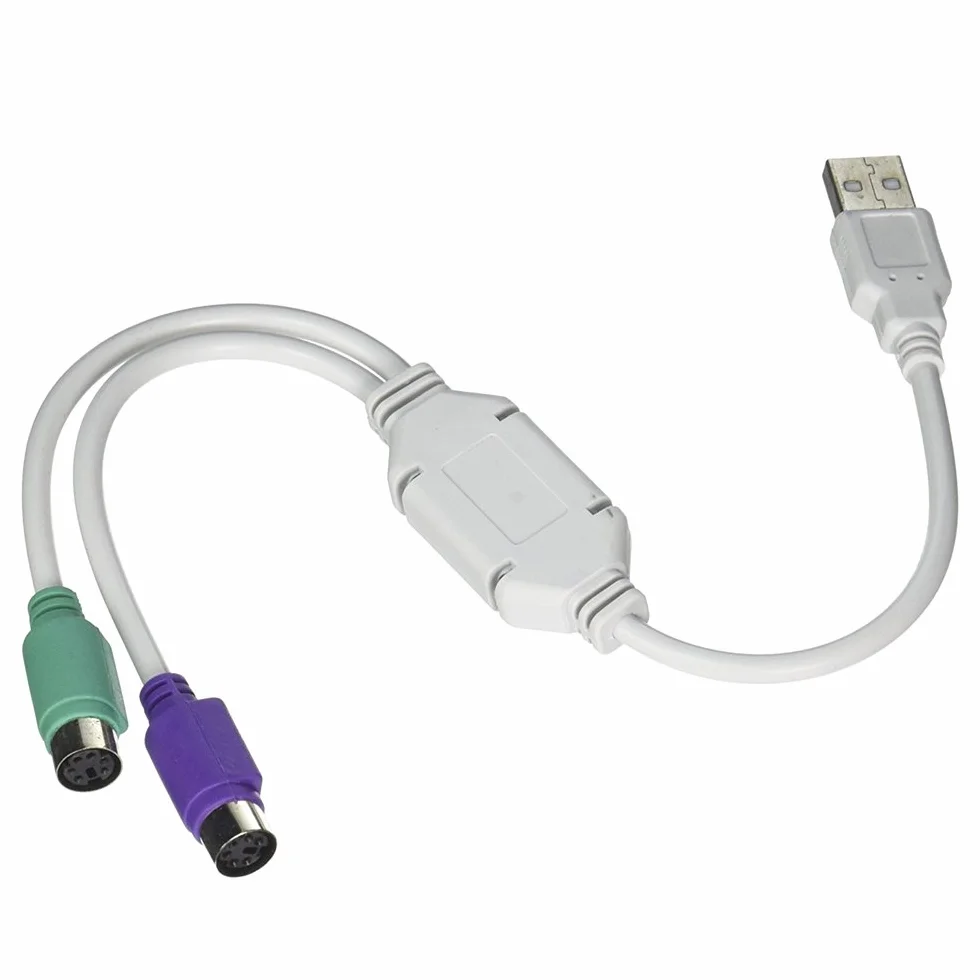 Actecom Câble Adaptateur USB vers Double PS2 Clavier Souris PC Ordinateur