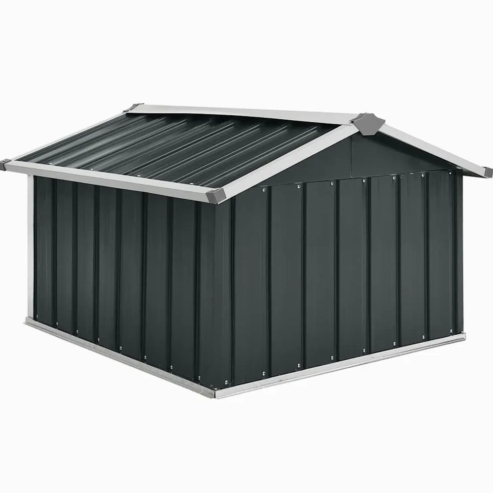 Garage pour tondeuse à gazon en acier galvanisé - 92 x 97 x 63 cm - Anthracite - Abri de jardin résistant aux intempéries pour robots à gazon et rangement d'outils en extérieur