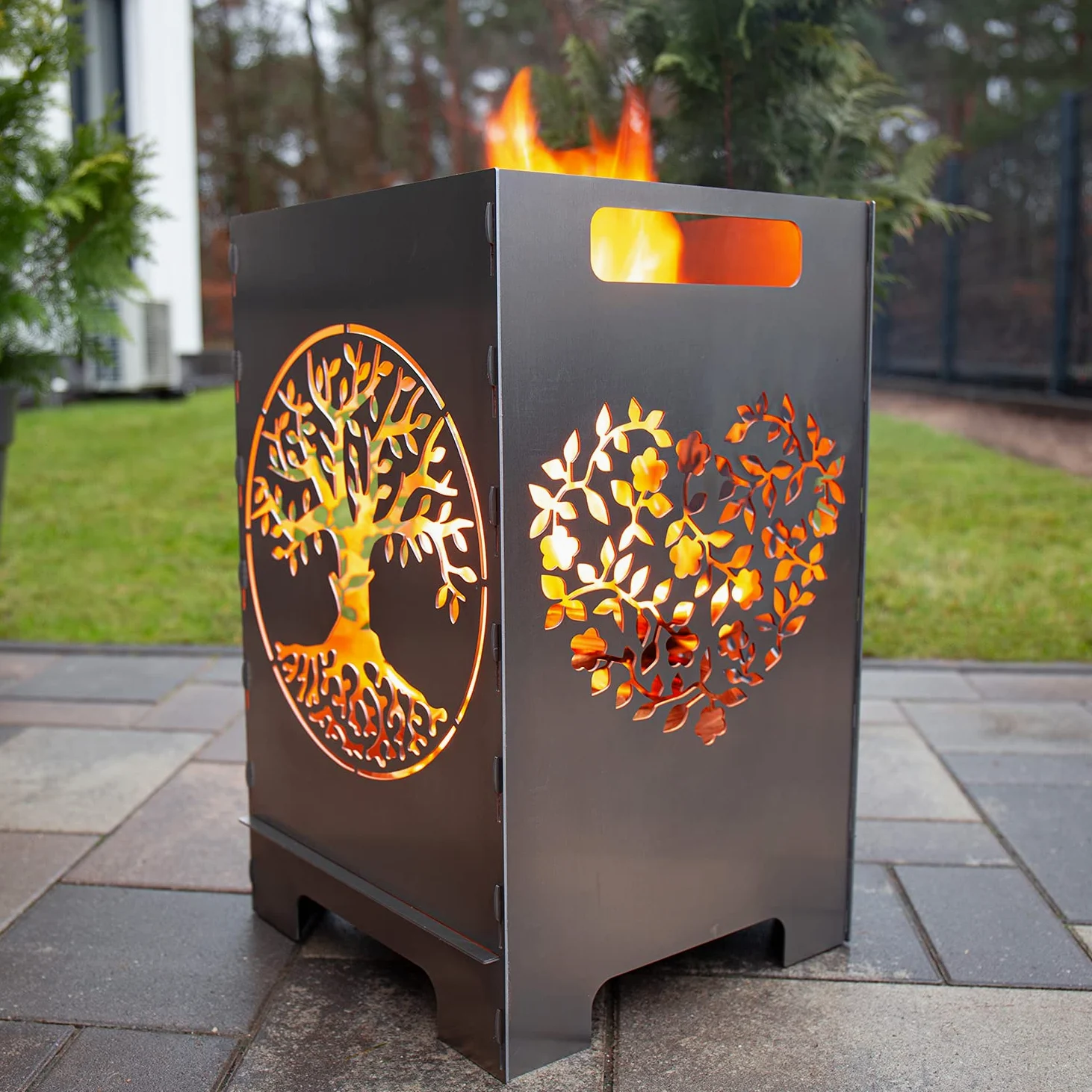 tuning-art FK01 Panier à feu Baril à feu Bol à feu, Grand, enfichable, Facile à Nettoyer 50x30x30, Taille:Coeur 45L