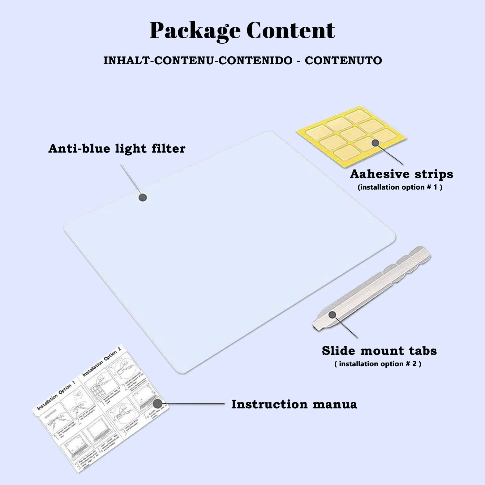 HaruYo Filtre Anti Lumière Bleu 23.8 Pouces Laptop Protecteur Écran Amovible, Bloque UV (16:9)