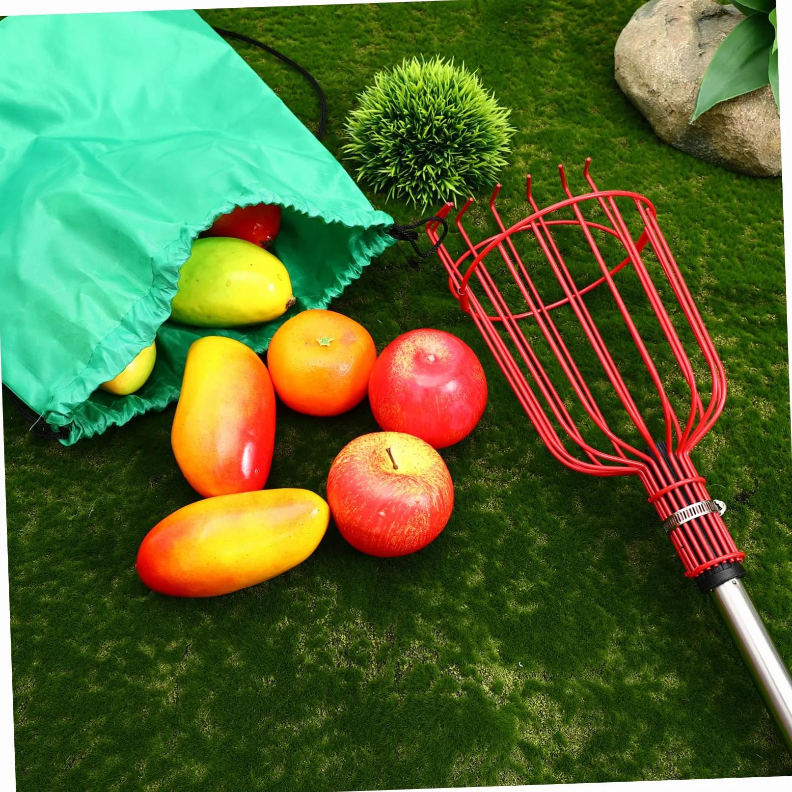 Artibetter Cueille-Fruits Extensible avec Panier pour Pommes Oranges Et Poires Outil pour Fruits avec Perche