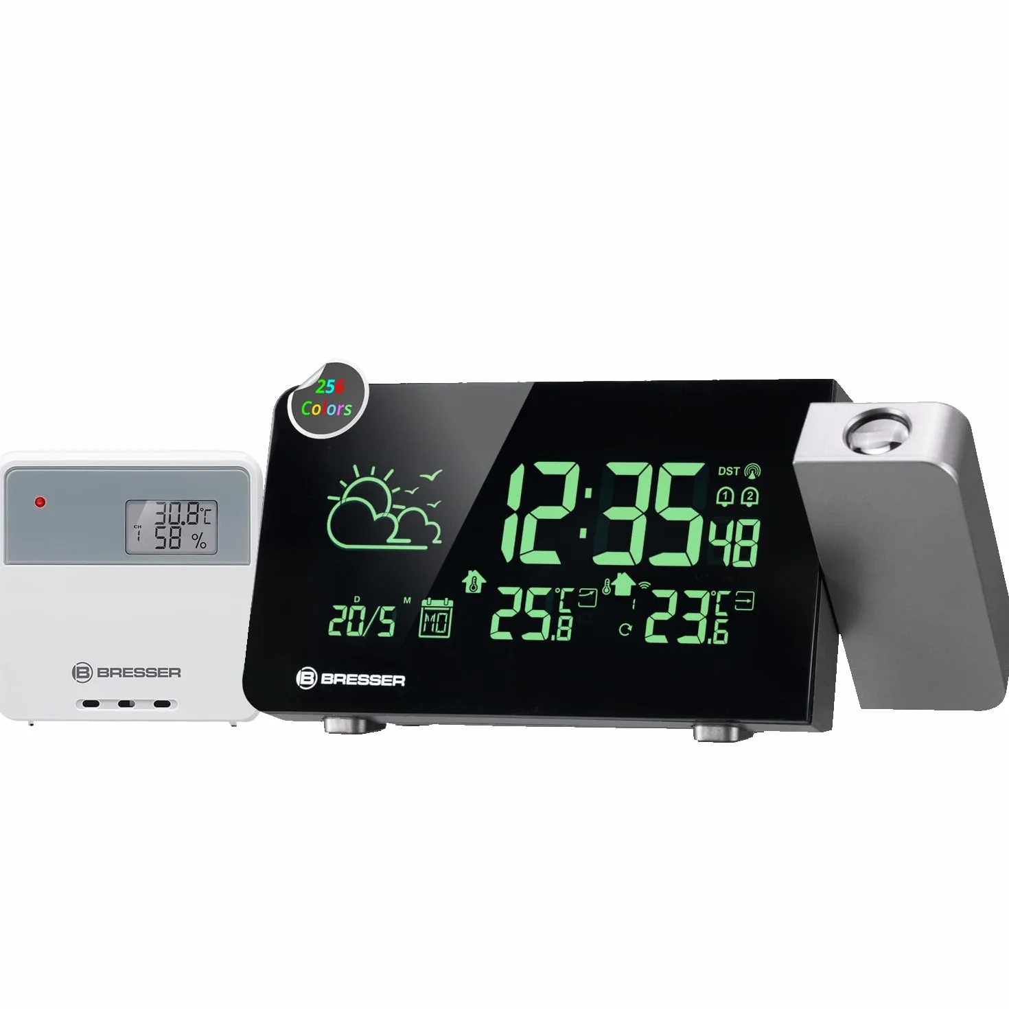 Bresser Station météo sans fil avec projection, 256 couleurs | Bresser Station météo sans fil avec projection, 256 couleurs