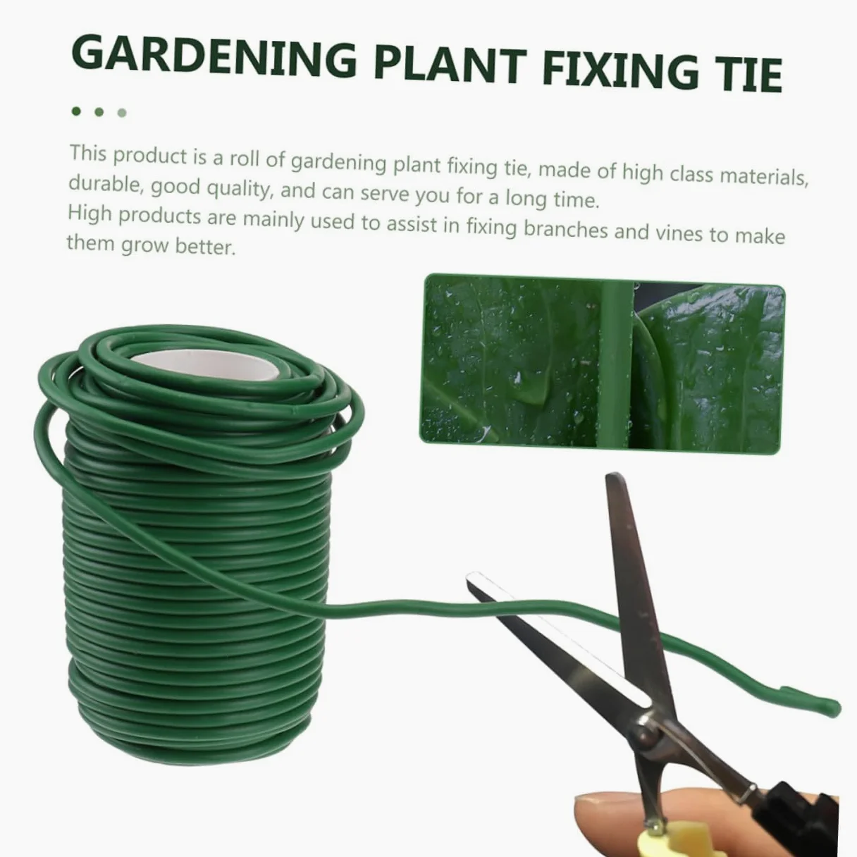 Lien de Jardinage Vert en Tpr et Fer, Lot de 2 Rouleaux pour Plantes | Fixation Polyvalente des Tiges, Usage pour Fleurs et Arbustes, Format Pratique pour Ligature au Jardin